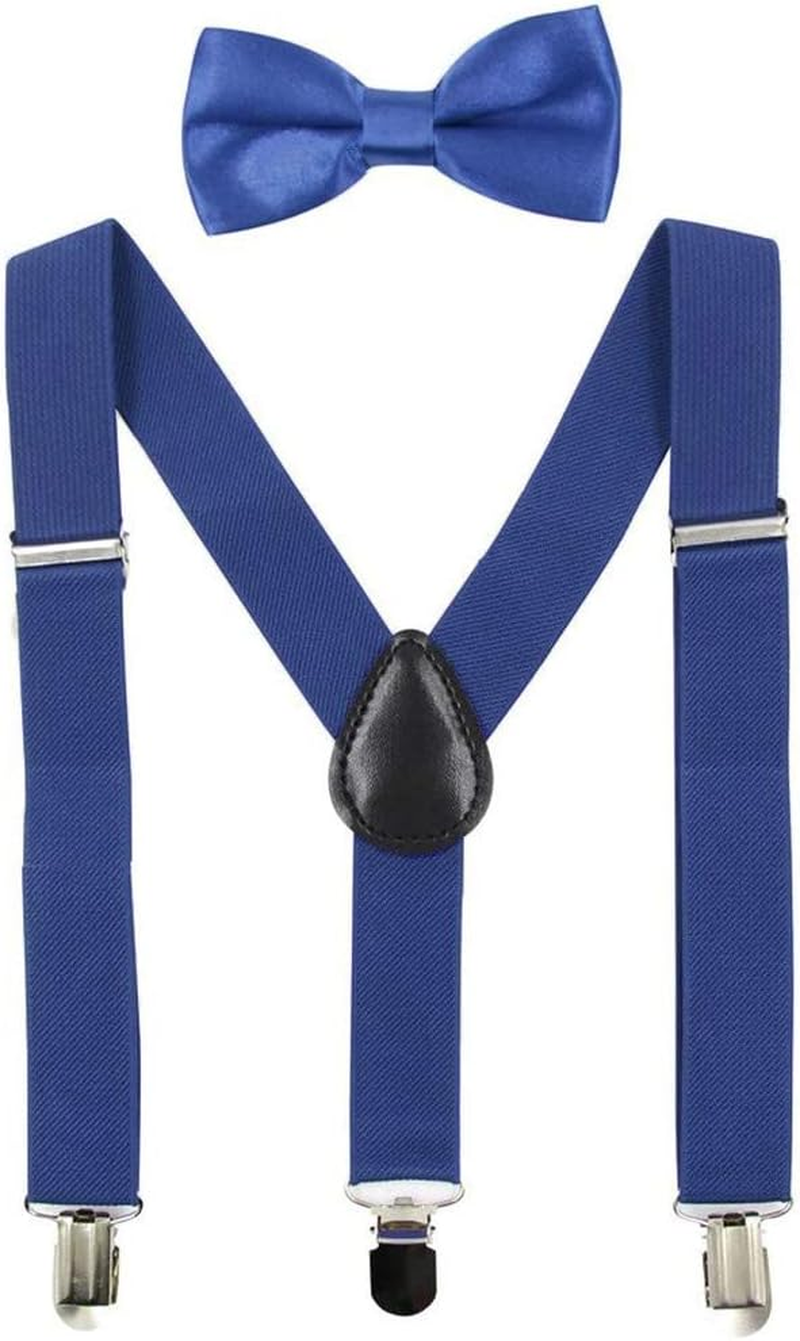 Children Kids Baby Elastic Suspenders Belt Bow Tie Set Boys Girls Bowtie Braces Ac4752 image number 5