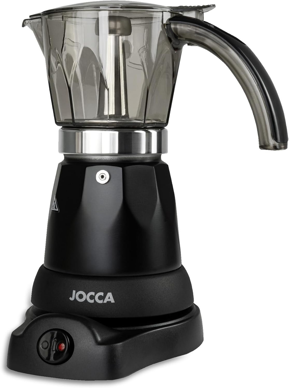 Jocca Italian Espresso Coffee Maker with UK Plug, Aluminium/Crystal/Plastic, Black, 13.6 X 20.5 X 24.4 Cm image number 2