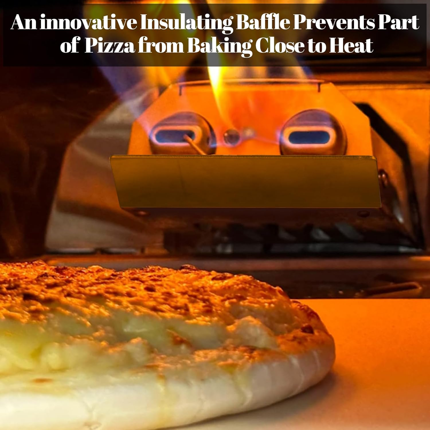 Gas Burner for Ooni Karu 12 Pizza Oven Gas Burner Attachment,Gas Burner Attachment for Ooni Fyra 12, with Gas Converter and Propane Connection Valve Hose,Fire Barriers image number 2