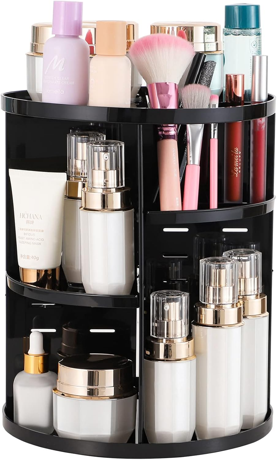 Clear Rotating Makeup Organizer for Vanity,Adjustable Skincare Organizer Countertop,Cosmetic Display Cases for Beauty,Skin Care,Spinning Makeup Stand,Make up Storage Organizer and Perfume Organizer