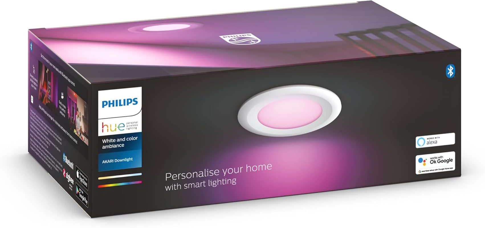 Philips Hue Akari White Colour & Ambience Downlight 90Mm image number 6