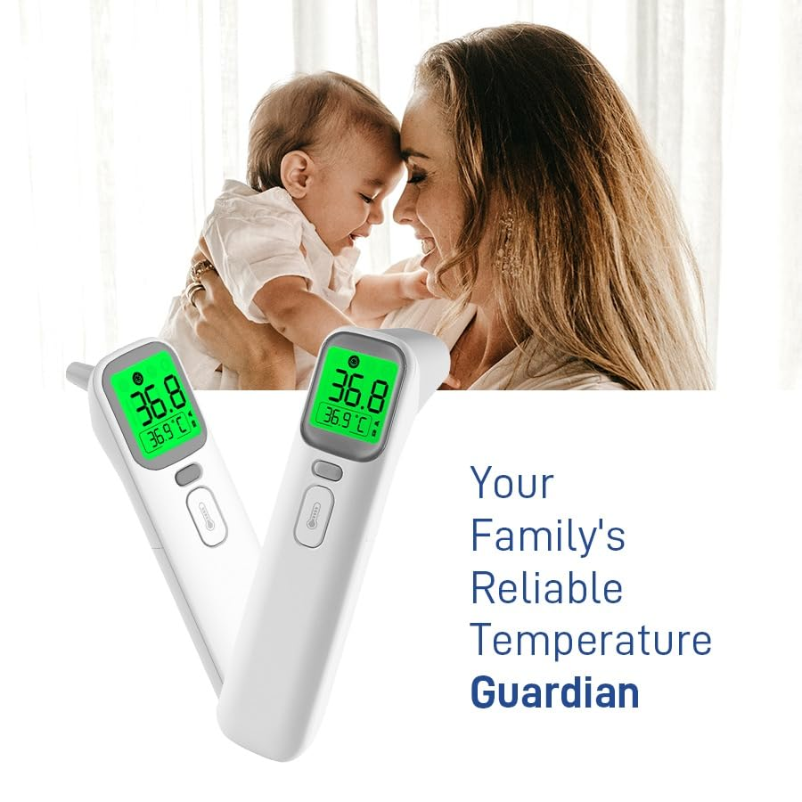 Mitdir&reg; 20A Infrared Digital Ear and Forehead Thermometer, Non Contact Medical Temperature Thermometer for Adults Children Baby and Object with Fever Alarm, Instant Reading, Memory Function (20A) image number 5