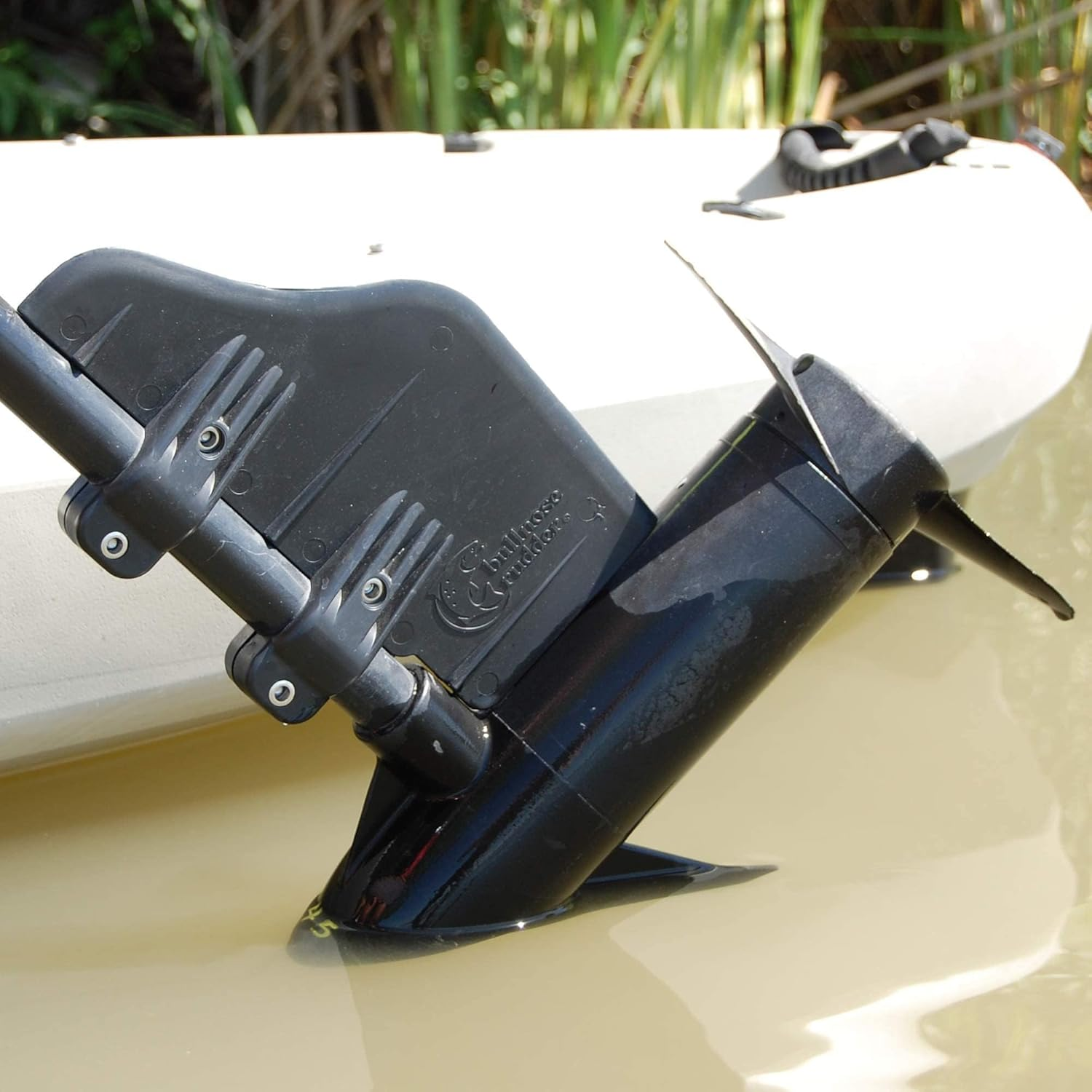 Bullnose Rudder Clamp on Boat Rudder Fits a 1.125" Transom Trolling Motor Shaft. Commonly Used For, Inflatable Pontoon, Pelican Bass Raider 10E, Fishing Kayak, Canoe, Jon Boat, Etc. USA Manufactured image number 6