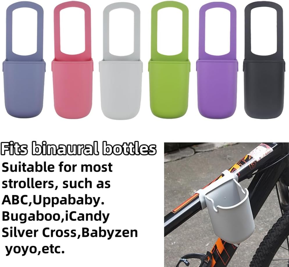 1PCS Stroller Silicone Cup Holder,Universal Stroller Cup Holder,Removable Water Bottle Holder for Outdoor,Silicone Storage Bag Drink Holder for Wheelchair,Scooters, Baby Bottle Holders (Blue) - Blue image number 2