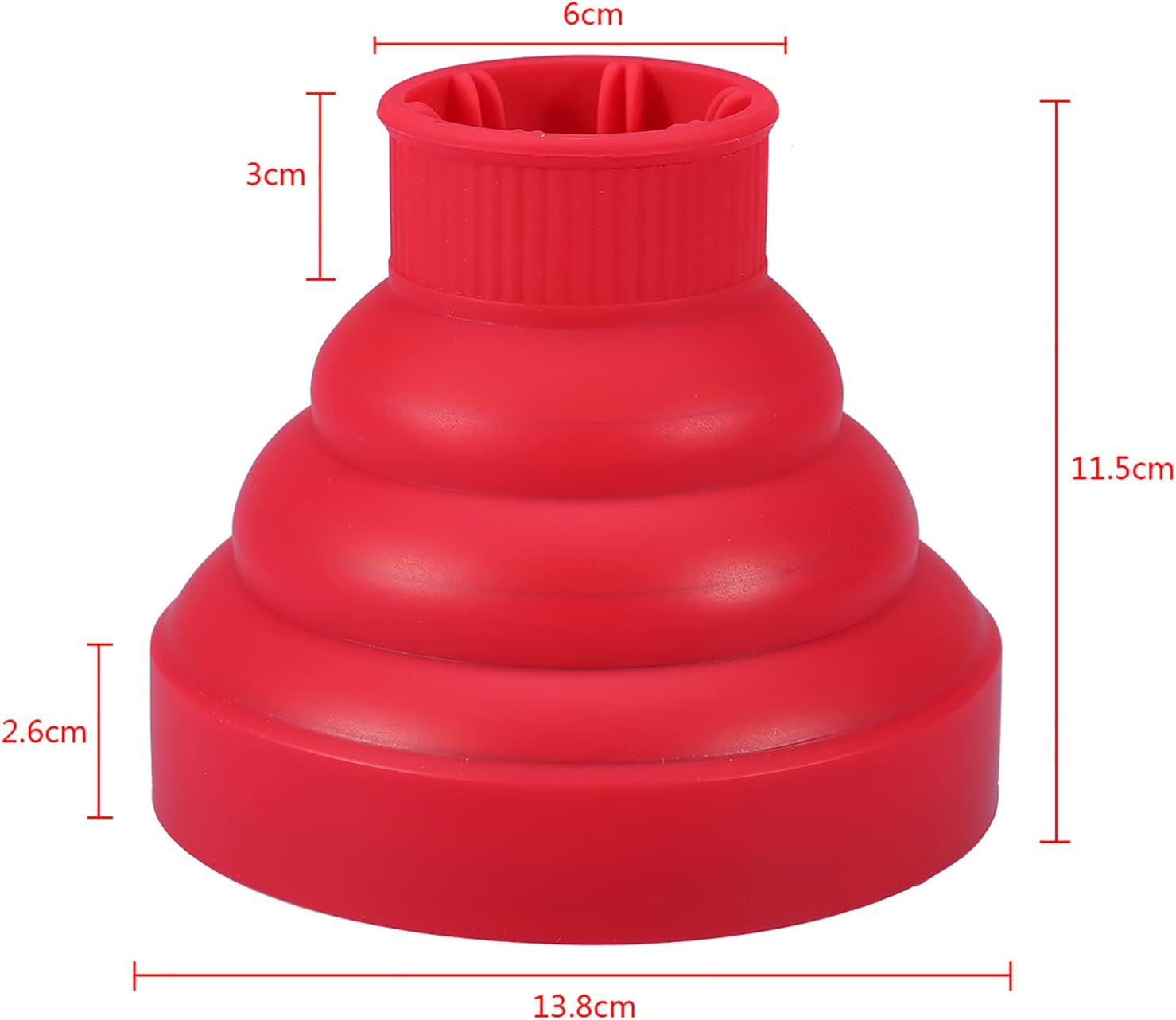 Sluffs Universal Collapsible Blow Dryer with Diffuser,5Colors Portable Foldable Hairdryer Hair Blower Diffuser Cover Styling Hairdressing Tool for Travel(Red) image number 6