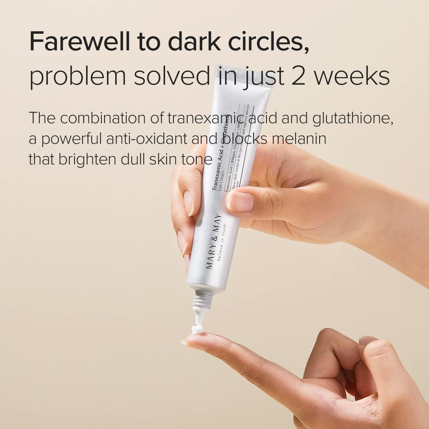 Mary & May Eye Cream Mini, 10Ml, Tranexamic Acid + Glutathione, Dark Circles & Fine Lines Treatment image number 2