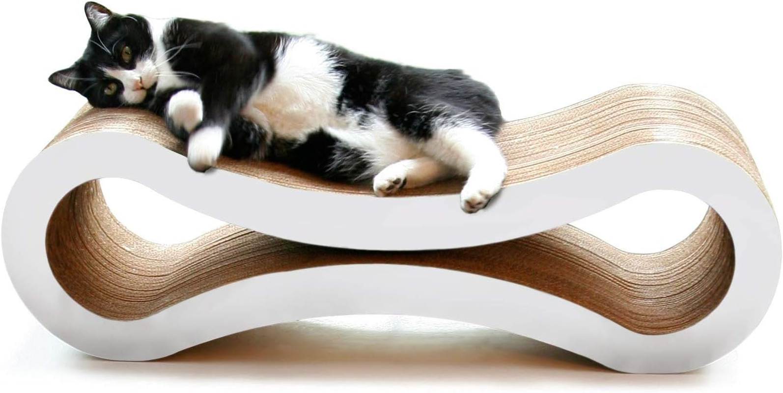 Petfusion Ultimate Cat Scratcher Lounge, Reversible Infinity Scratcher in Multiple Colors. Made from Recycled Corrugated Cardboard, Durable & Long Lasting.