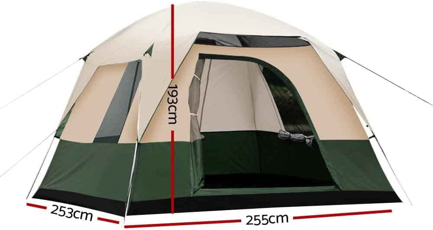 Weisshorn Camping Tent, 4 Person Easy Setup Family Dome Tents Outdoor Travel Hiking Beach Trip, Portable Shelter Sun Protection Water Resistance Khaki Green