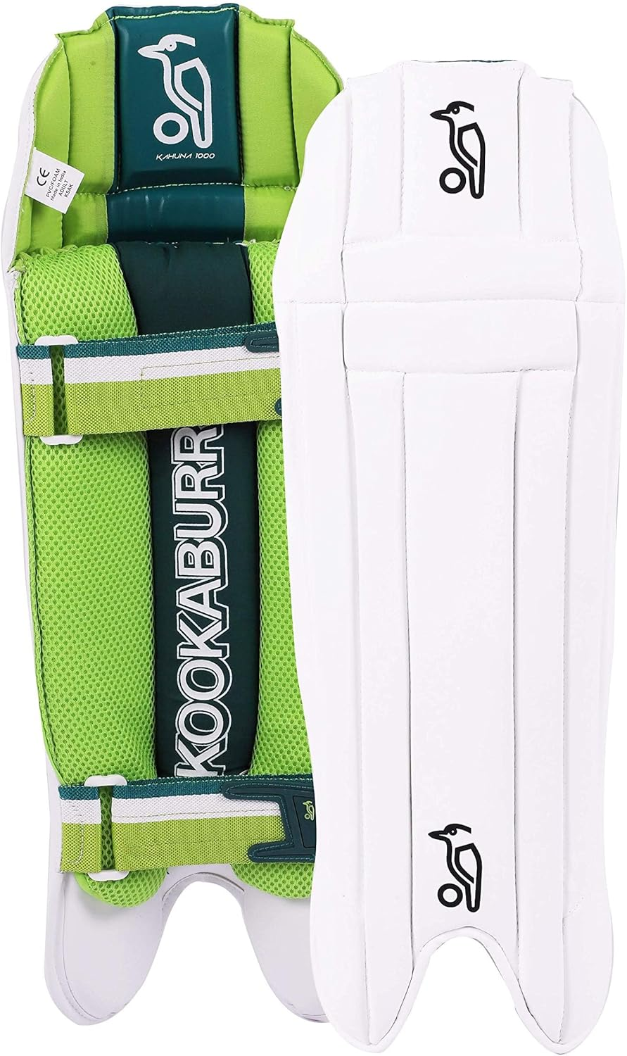 Kookaburra Kahuna Pro 1000 Batting Legguards ( White, Men) | Premium Cricket Leg Guards | Professionals | Lightweight and Durable Design image number 2