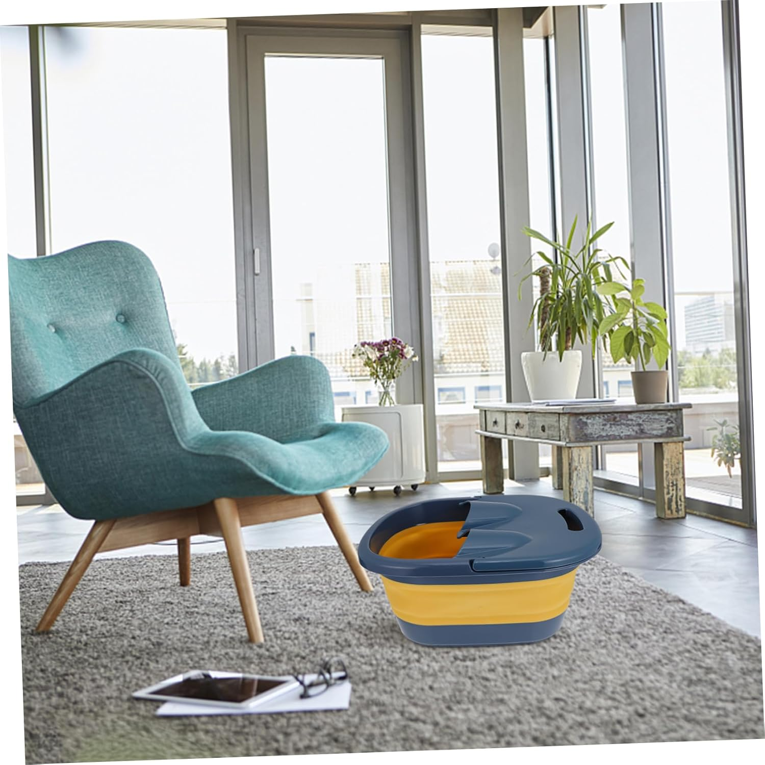 Beatifufu 1Pc Foot Soak Basin Portable Foot Massage Tub for Home Use Temperature Lock Baffle for Relaxation and Fatigue Relief