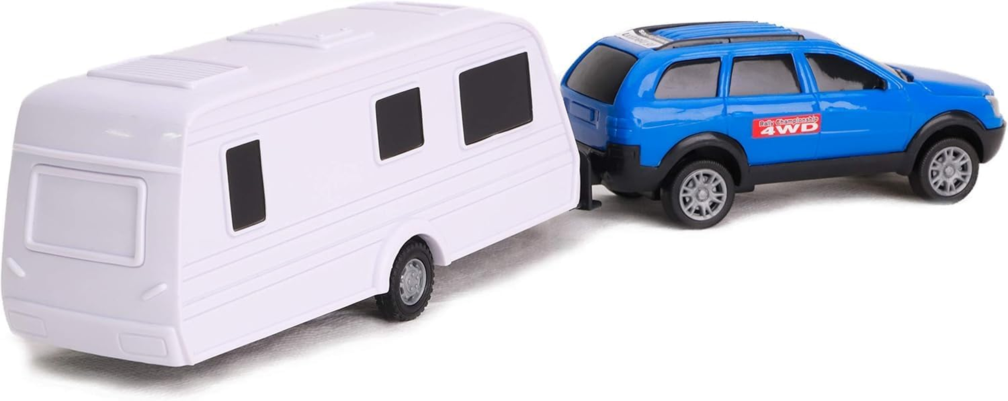 Toyland&reg; Car & Caravan Set Pull along - 1:32 Scale (Blue) image number 5