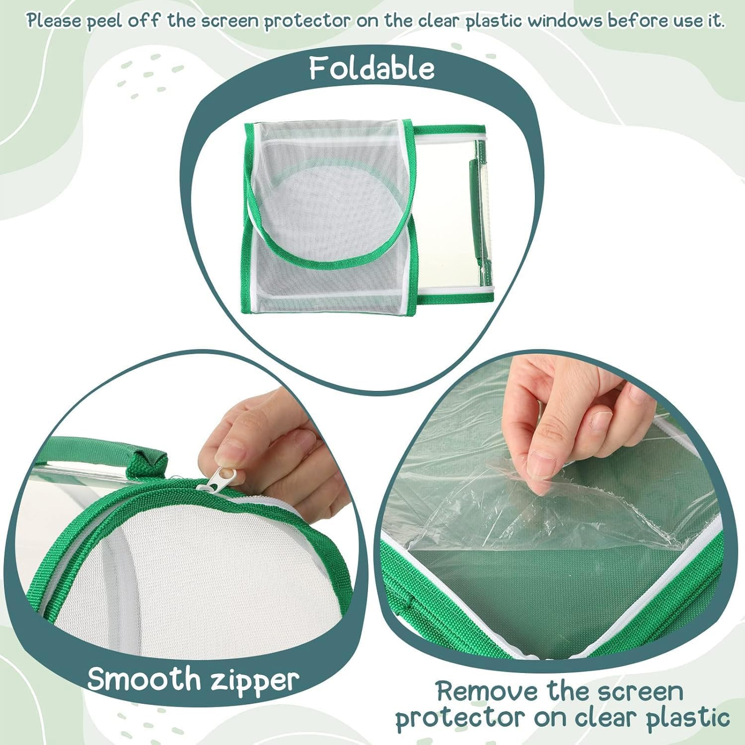 Small Butterfly Habitat, Insect Mesh Cage, Caterpillar Enclosure, Critter Cage, Bug Terrarium Portable Carry Handle Easy to Observe 20 X 20 X 20 Cm image number 2