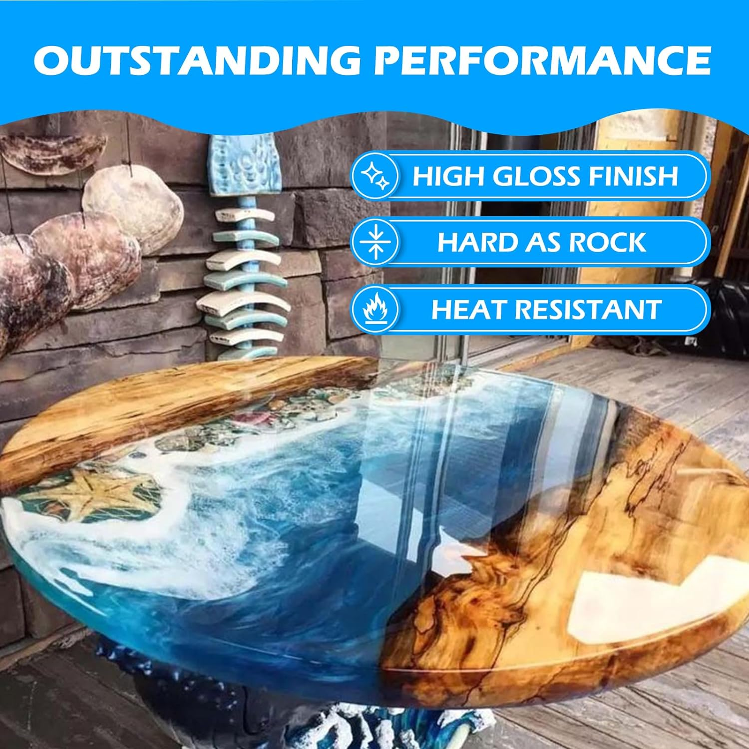 Epoxy Resin Crystal Clear Kit, 32Oz/950Ml Casting Resin for Jewellery DIY Resin Coating Easy Cast Epoxy, with Instructions/Bonus Sticks/Graduated Cups/Beak Cover/Dropper/Gloves image number 3