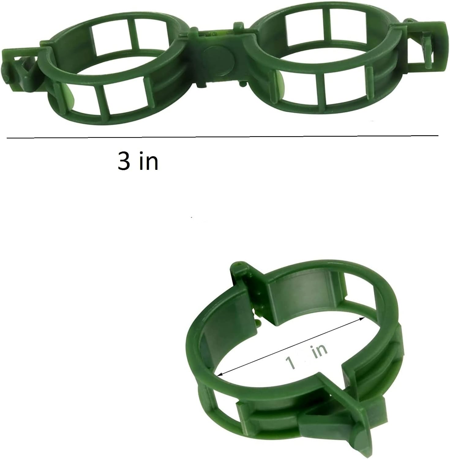 HIGHROCK 100Pcs Plastic Plant Support Clips, Garden Support Clips, Garden Clips, Grape Vine Clips, Plant Ties, Tomato Vine Vegetables Plants Trellis Clips (GREEN) image number 2
