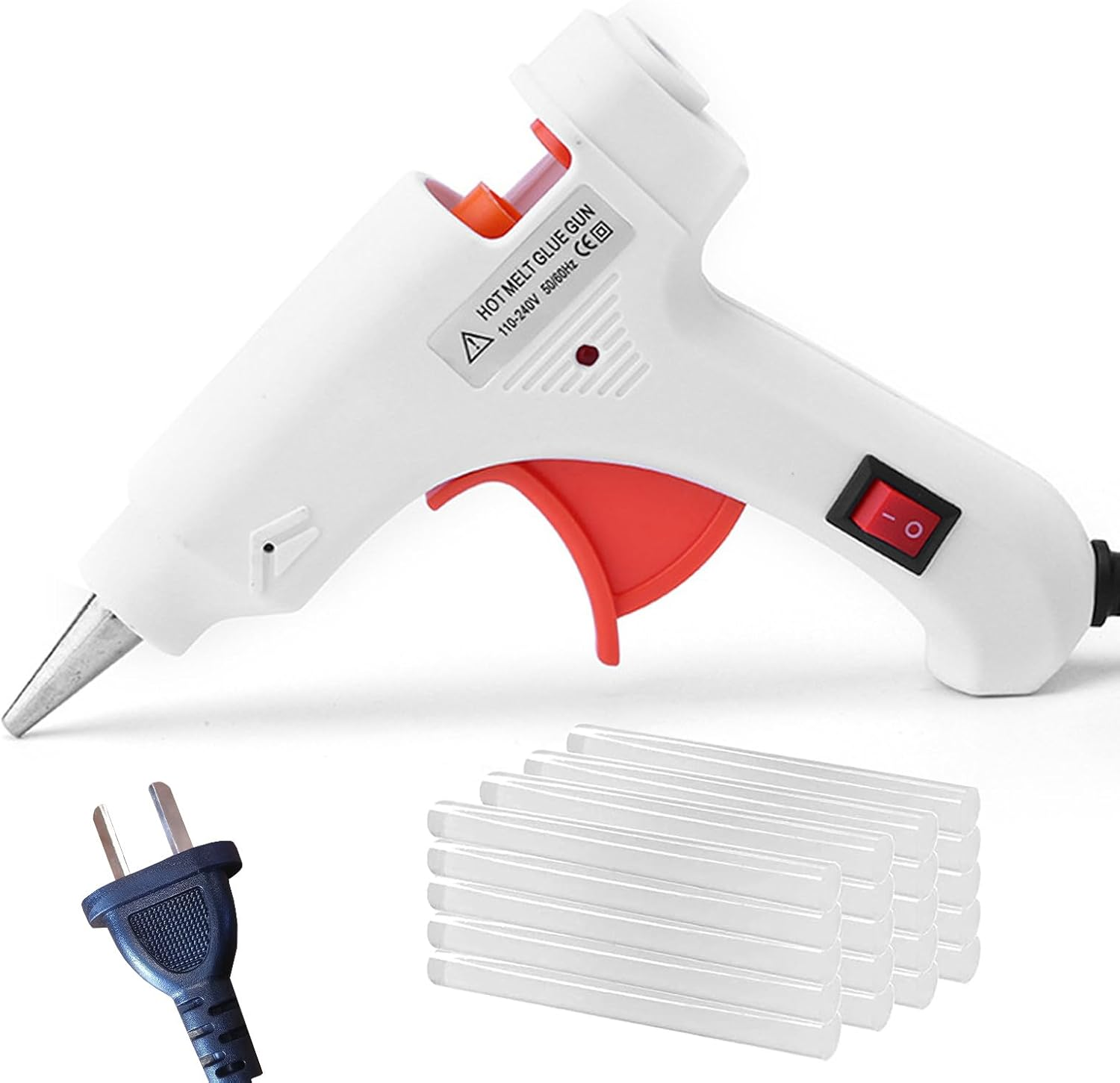 Visuivit Hot Glue Gun, Mini Glue Gun and Sticks Set with 40Pcs Glue Sticks High Temp Glue Gun for School Crafts DIY Arts Quick Home Repairs, 20W (White, Transparent Glue Stick) image number 5