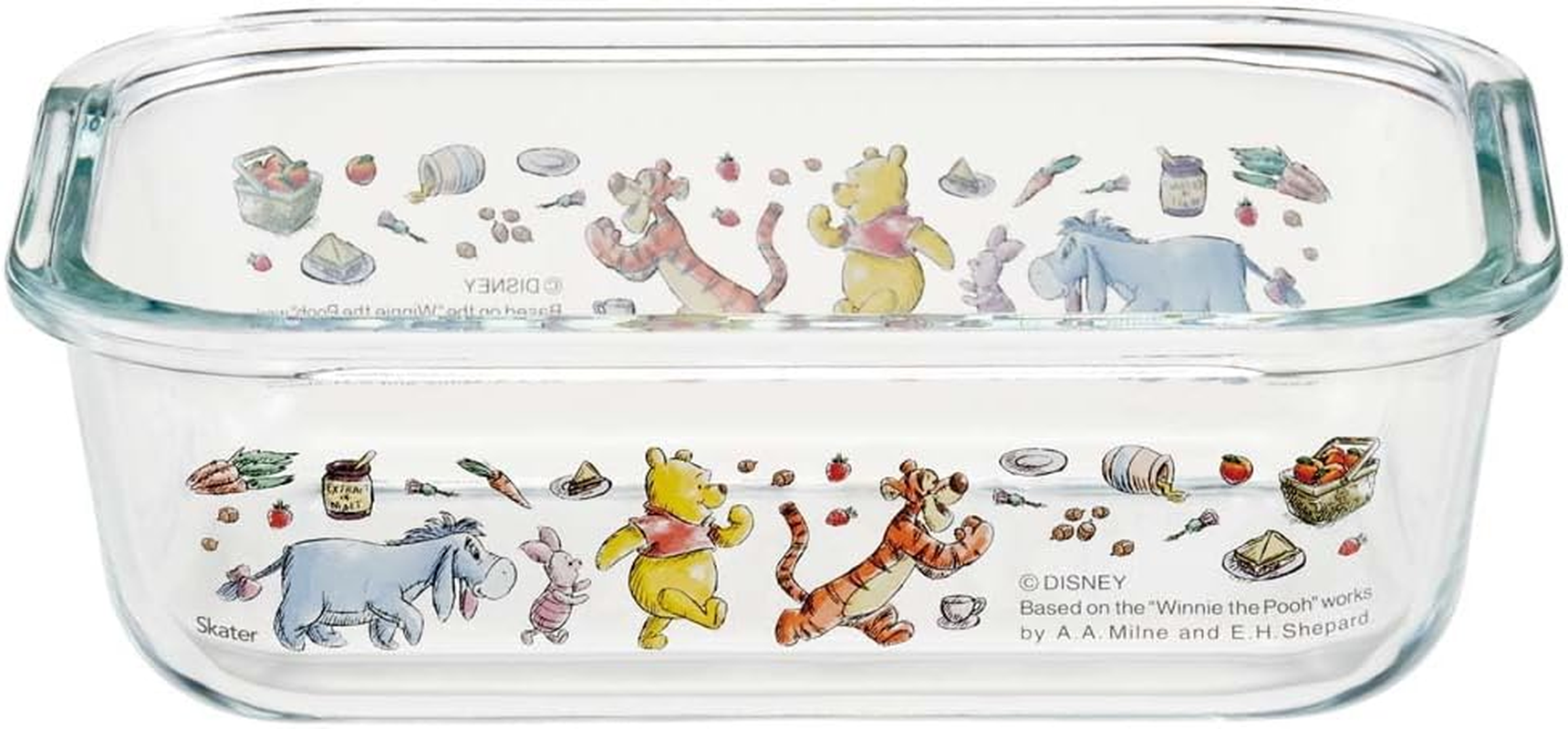 Skater GBST7-A Heat-Resistant Glass Storage Container, Disney, Winnie the Pooh, Picnic, 22.0 Fl Oz (650 Ml), Medium, Oven, Microwave, Dishwasher Safe, Lid Valve Included image number 5