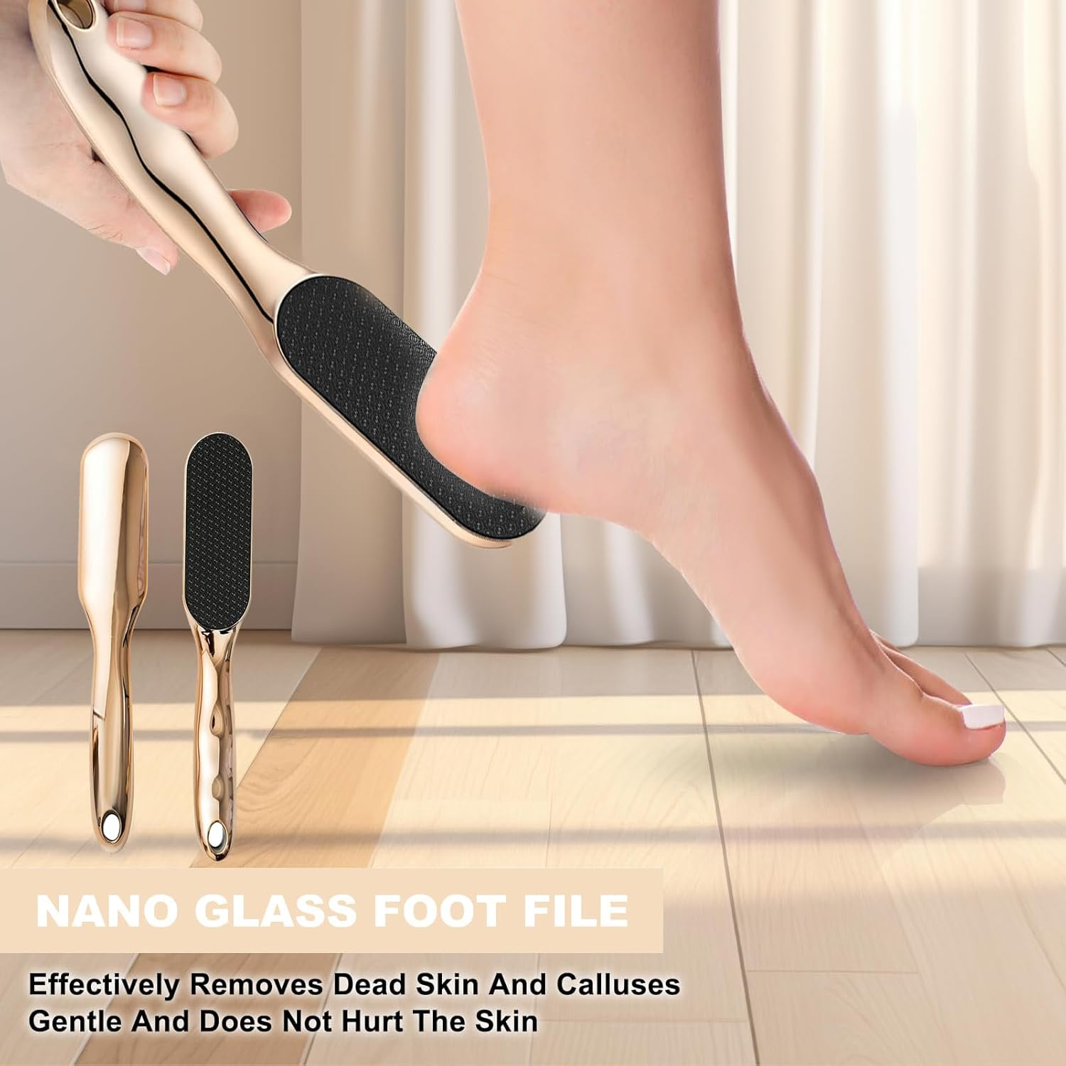Yamobi Callus File Foot Scrubber Made of Wood, Callus File for Hardened or Dry Skin Foot Scrubber, Foot File and Callus Scraper for Smooth Feet, Callus Removal image number 4