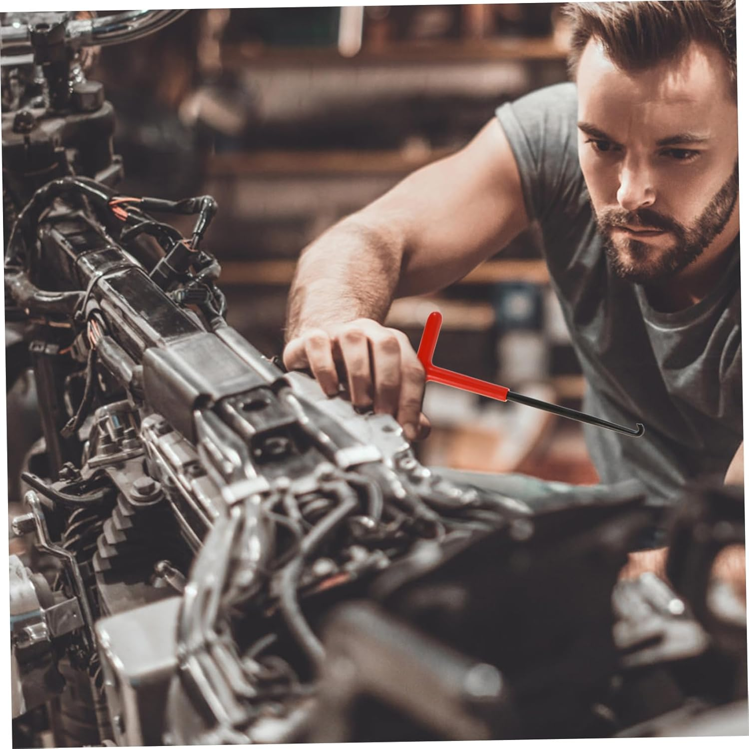 Vaguelly 2Pcs Motorcycle Spring Hook Exhaust Spring Puller Tool Steel Hook Set for Motorbike Accessories and Repair image number 4