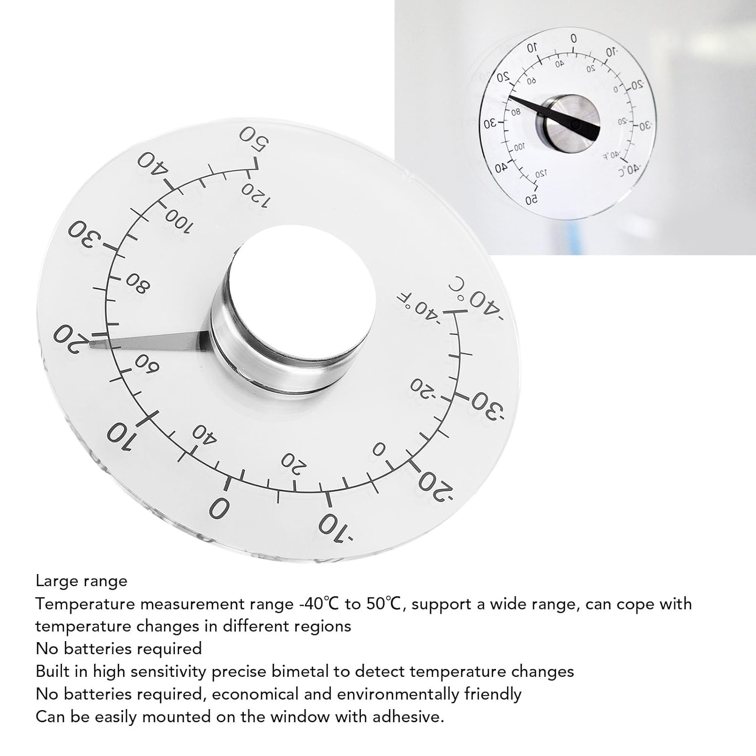 TOPINCN High Accuracy Sensitive Outdoor Big and Bold Outdoor Dial Thermometer outside Decorative image number 1