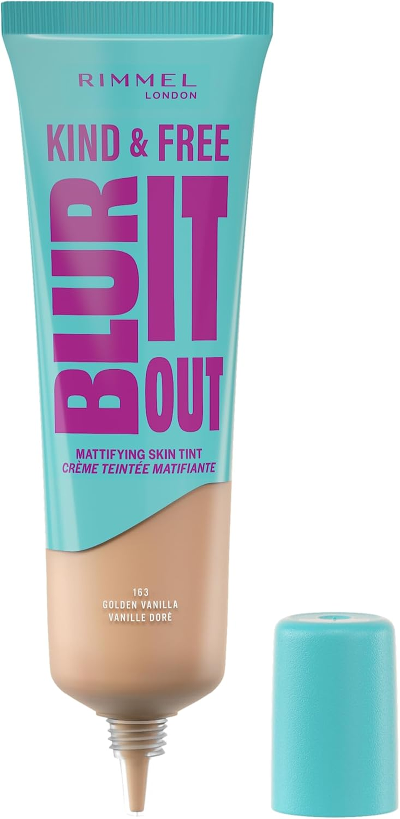 Rimmel London Kind & Free BLUR IT OUT Mattifying Skin Tint, 163, Golden Vanilla, 30Ml image number 6