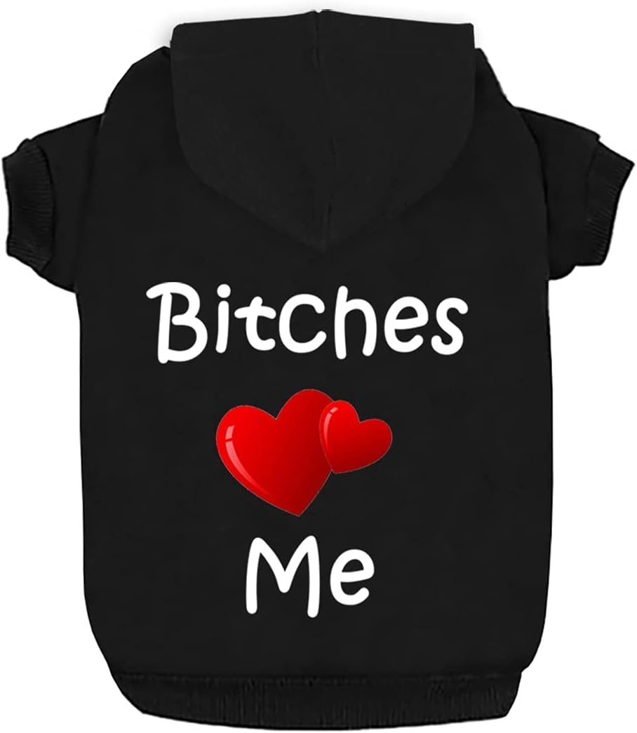 Dog Hoodie Dog Hoodies for Small Dog Clothes Apparel Love Me Fleece Sweater Winter Sweatshirt Warm Cotton Grooming Hoodie for Small Dog Medium Large Dog Cat Black M