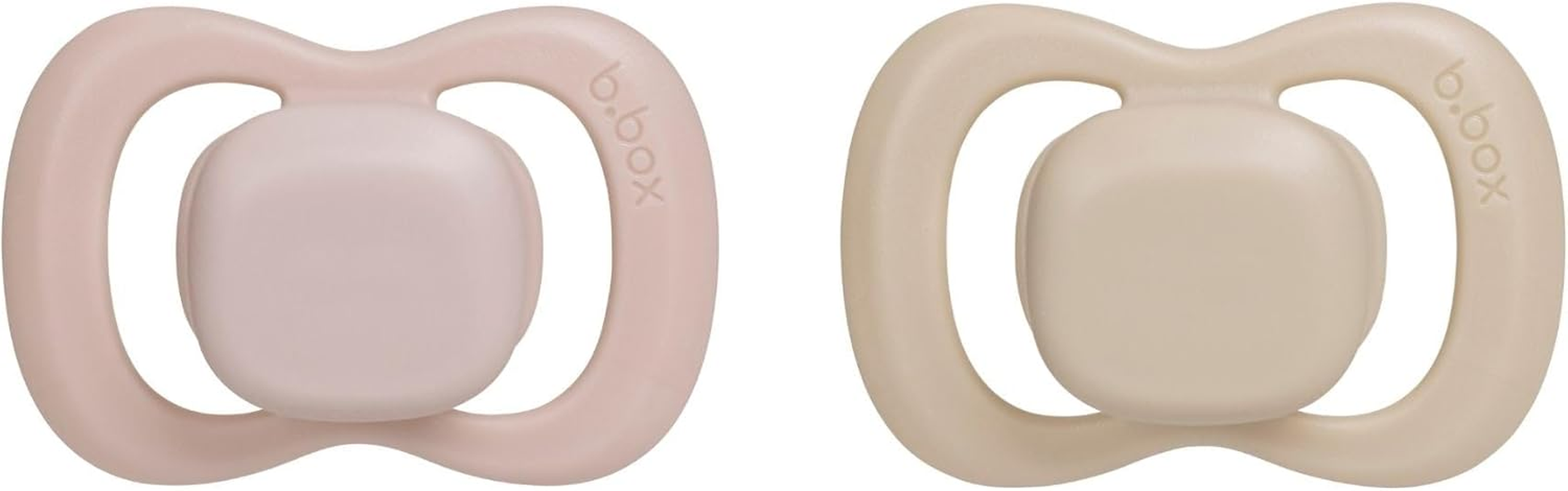 B.Box Silicone Pacifier Twin Pack, Blush/Latte, Size 1