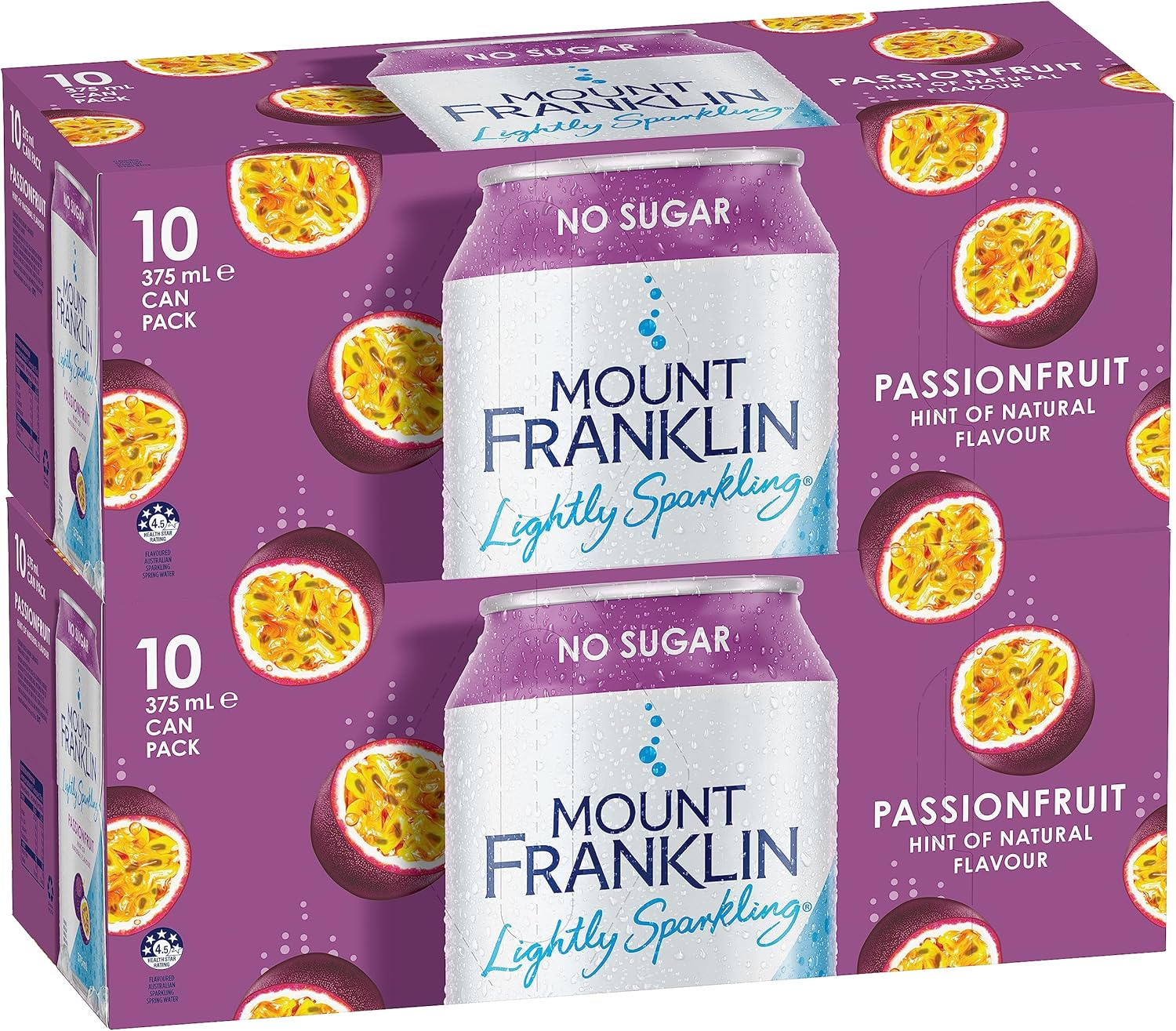 Mount Franklin Lightly Sparkling Water Passionfruit Multipack Cans 20 X 375Ml image number 4