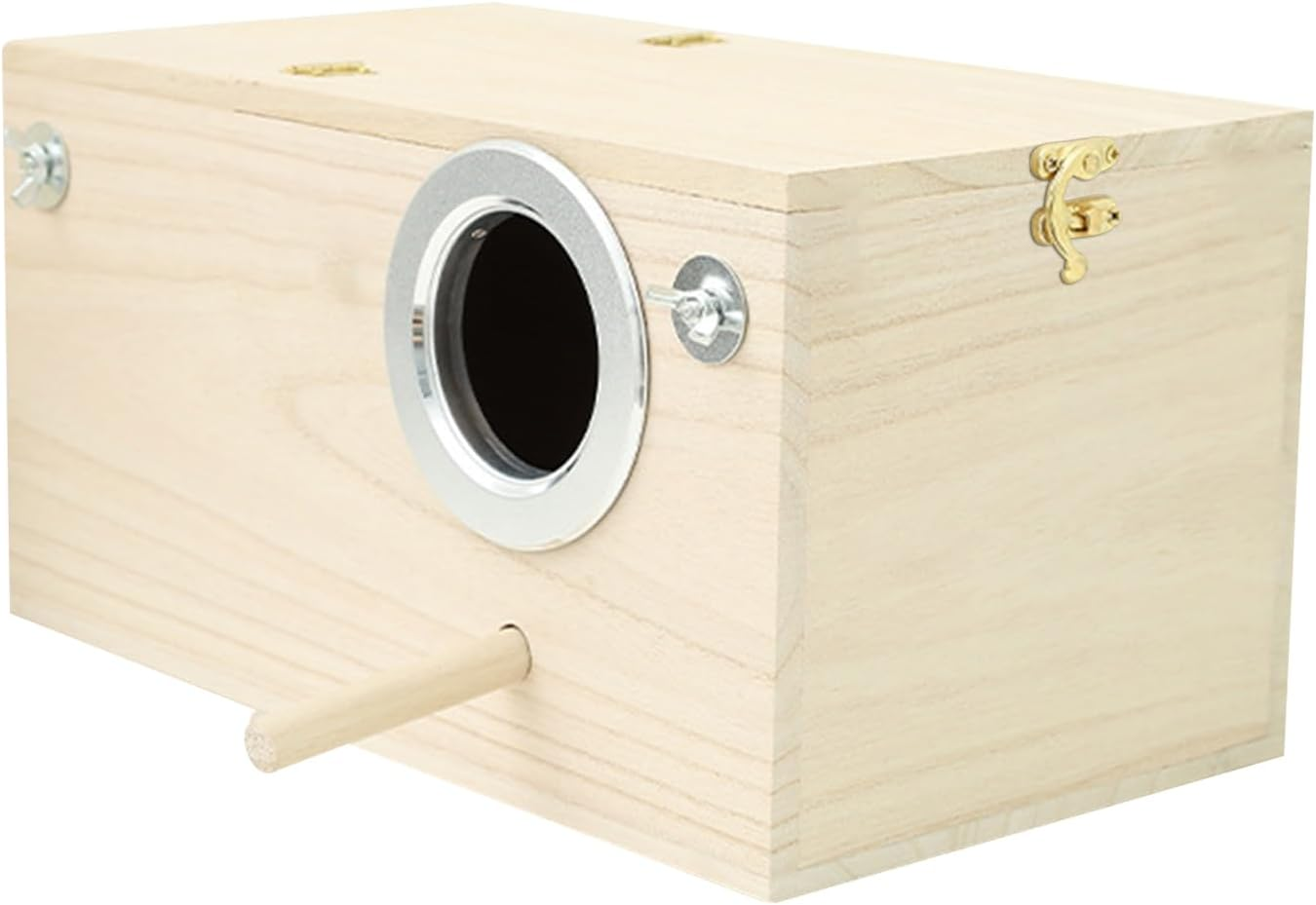 Budgie Nesting Box - Bird Nest Box for Budgie | Wooden Nesting Breeding House | Nesting Boxes for Birds with Perch Stand, Bird Cage Mating Box for Budgie Finch Cockatiel Conure