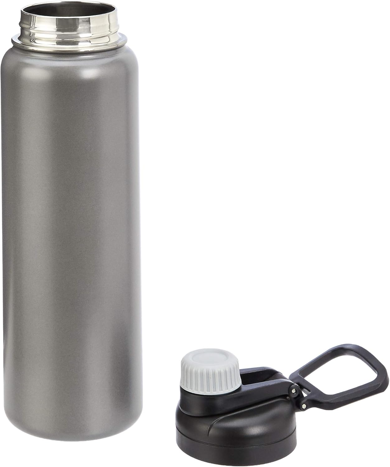 Amazon Basics Stainless Steel Insulated Water Bottle with Spout Lid, 890Ml, Gray image number 3