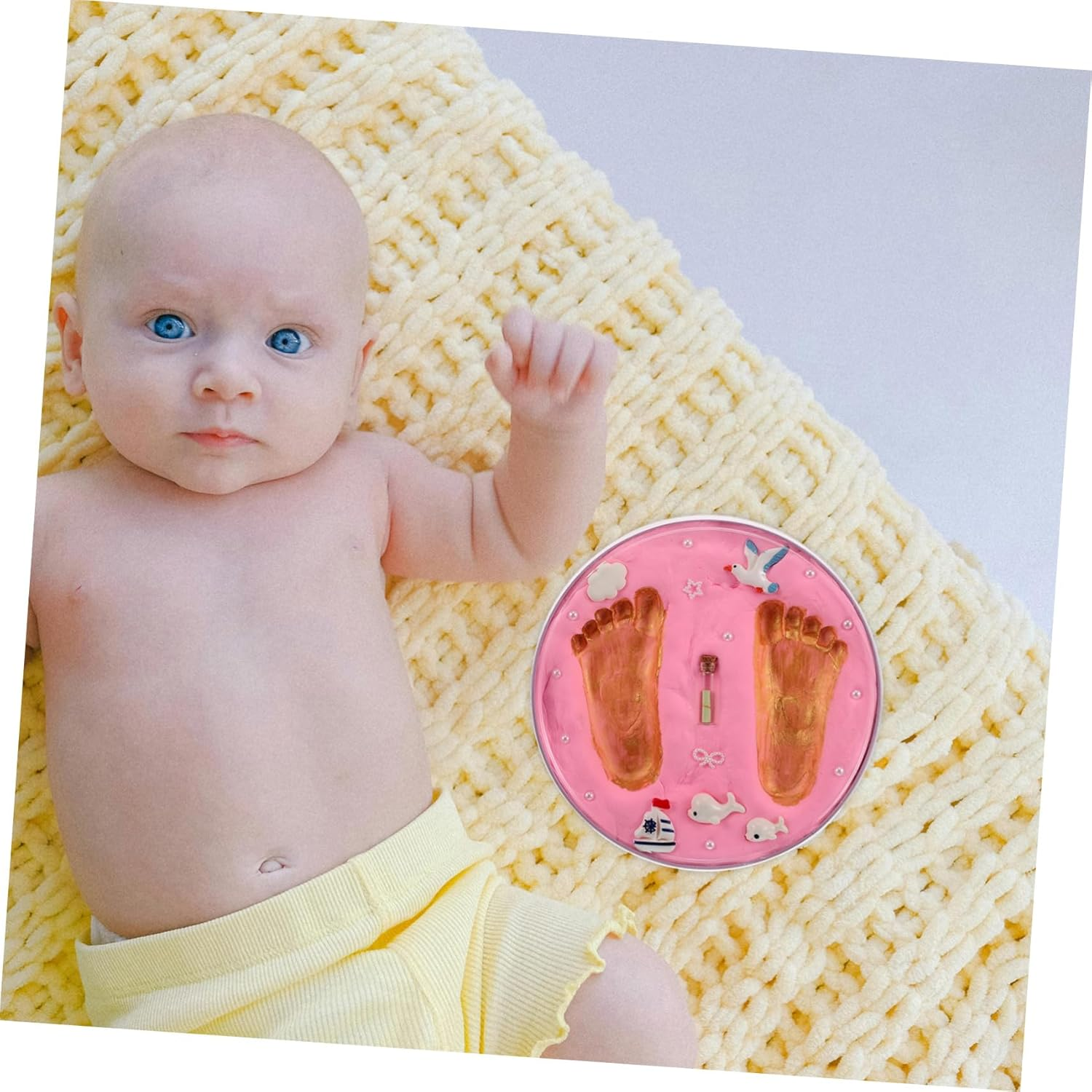 Handprint Mud Registry Search Handprint Photo Frame Kit Footprint Ink for Newborn Keepsake Handprint Ornament Kit Handprint Frame image number 4