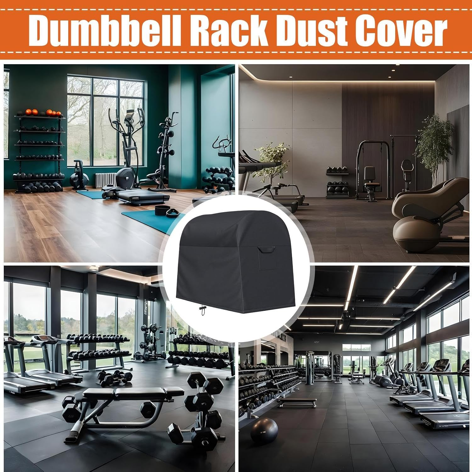 Weight Rack Cover - Waterproof Oxford Guard,Waterproof Oxford Dumbbell Rack Protective Cover,For Exercise Machine Fitness Accessories Indoor Home Workplace Living Room image number 4