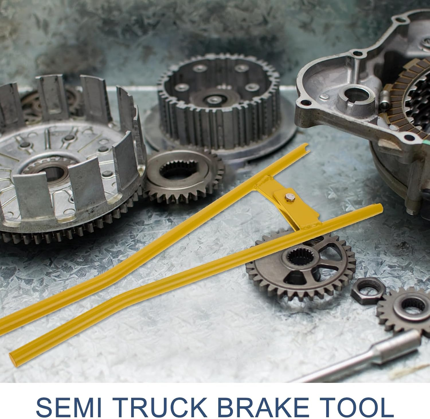 Iplusmile Truck Brake Tools Truck Brake Spring Tool Semi Truck Brake Spring Install Tool Brake Spring Pliers Slack Adjuster Tools Brake Drum Puller Semi Truck Tools Yellow Aluminum Alloy image number 1