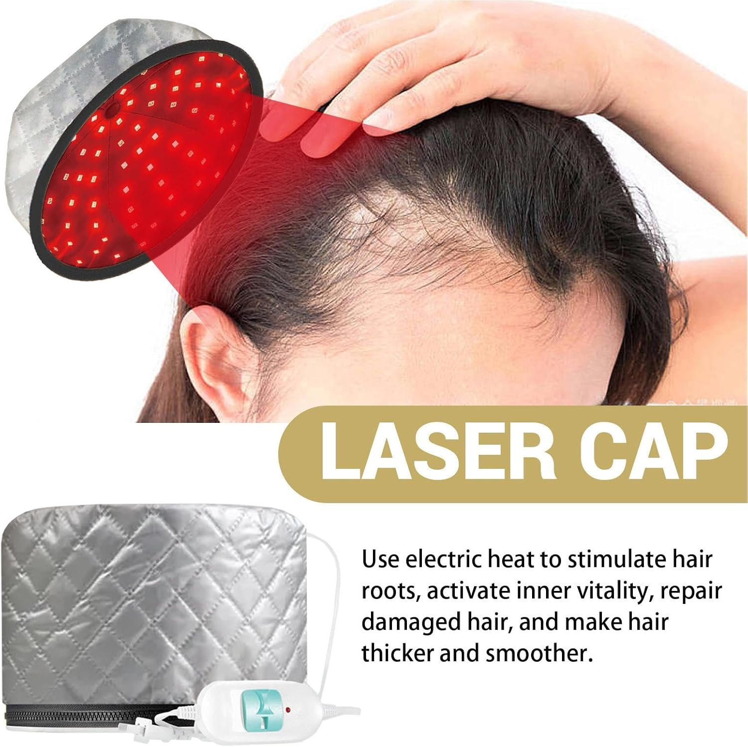 Hair Steamer Deep Conditioning - Heat Shower Cap | Hair Care Heating Hat | 2 Temperature Mode Electric Hats Hair Massage Steamer | Hair Colouring Caps for Natural Hair Portable Heat Hair Spa