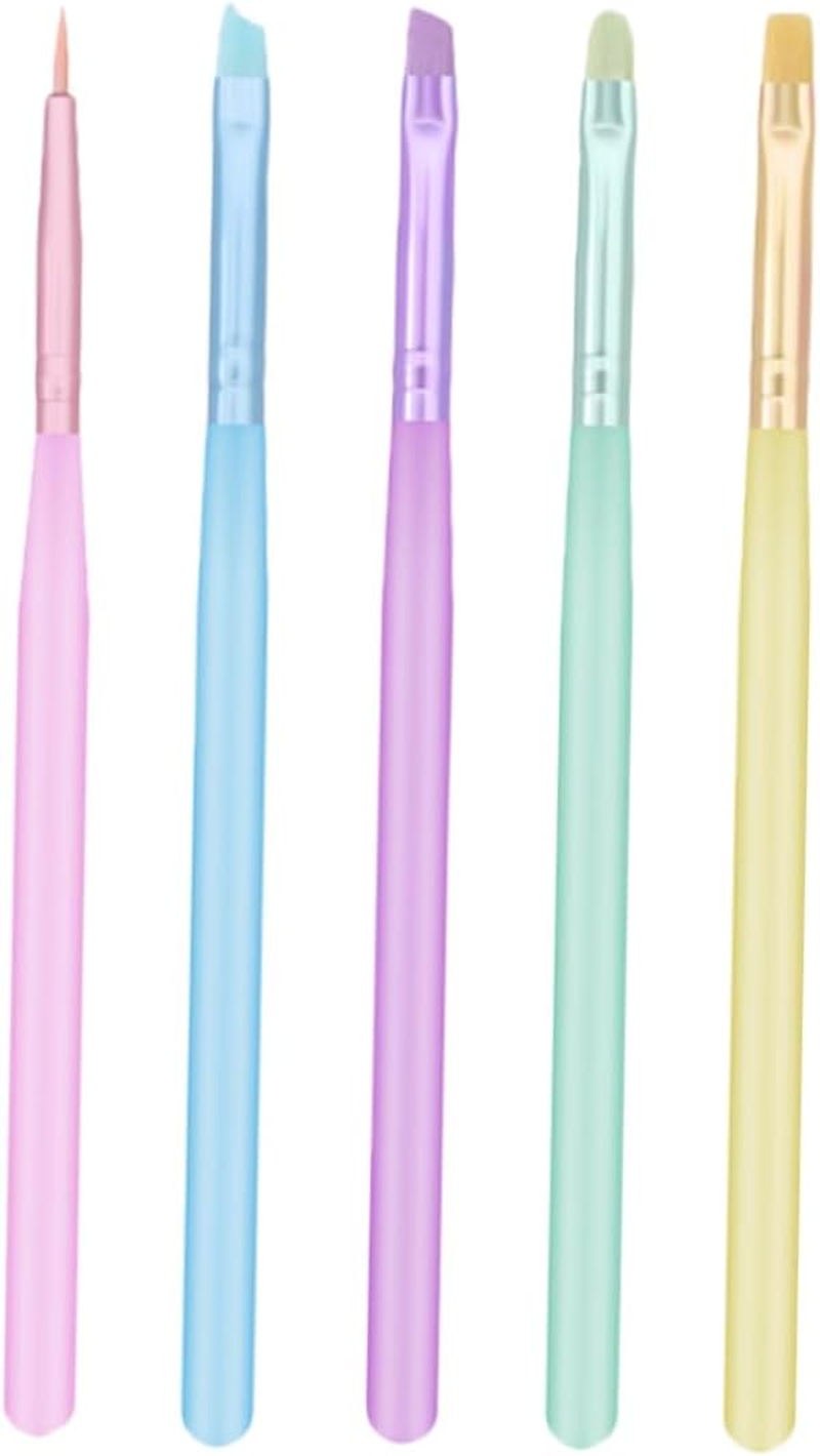 MOTHNUR 5Pcs Nail Art Brush Set Compact Nail Painting Tools for Designs and Lightweight for Creative Manicure For