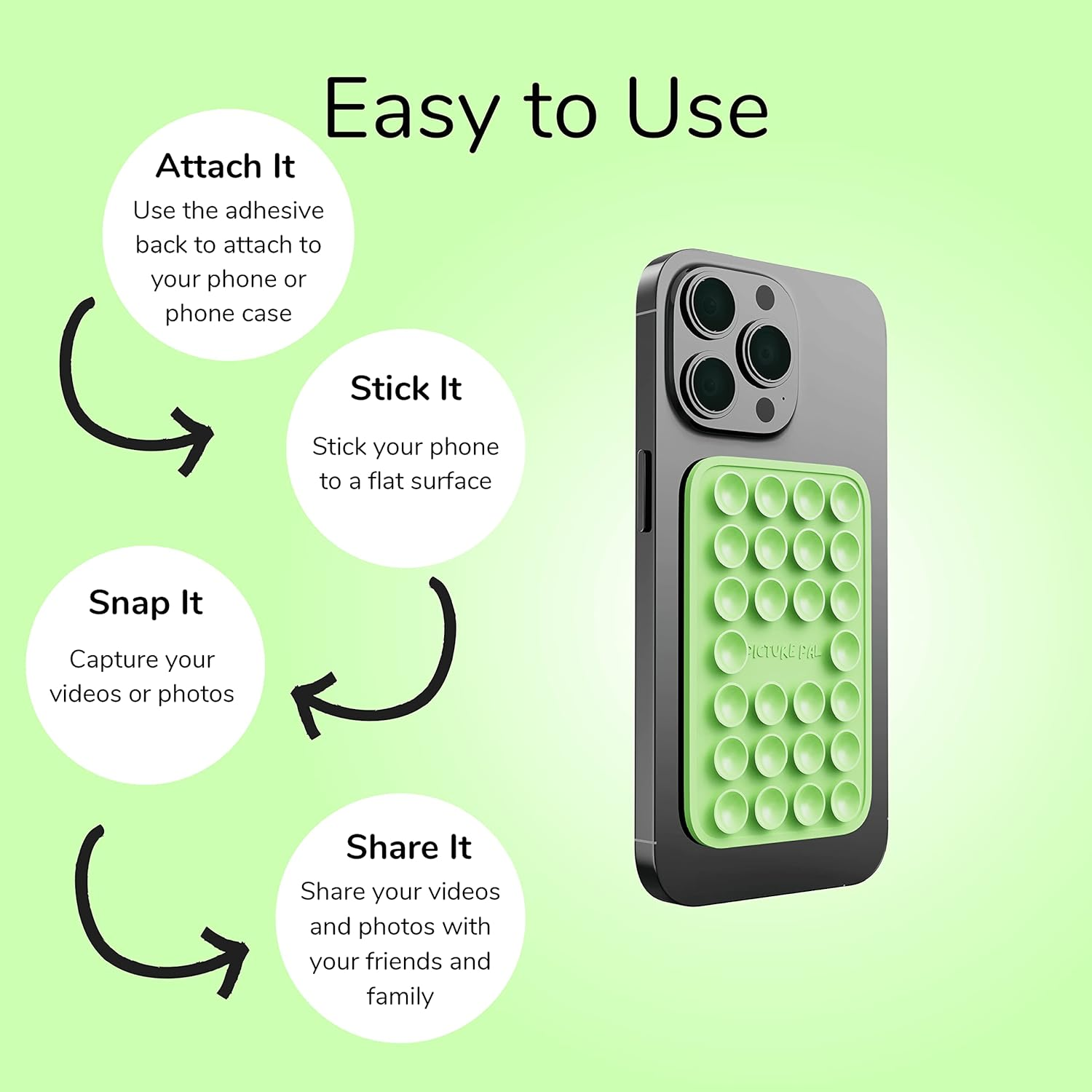 Silicone Sticky Phone Case - Suction Your Device Anywhere with This Gripper for Back - Content Creator Essentials for UGC, Tiktok Influencer Videos (Sherbert Green) - Raspberry Pink image number 7