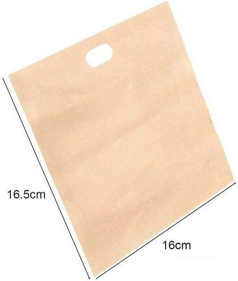 AIMALL 10PCS Reusable Toaster Bag, Gluten-Free Bread Bag Sandwich Toasting Bags for Toaster, Oven, Microwave, 16X16.5Cm - Non-Stick Brown Toasting Bags image number 1