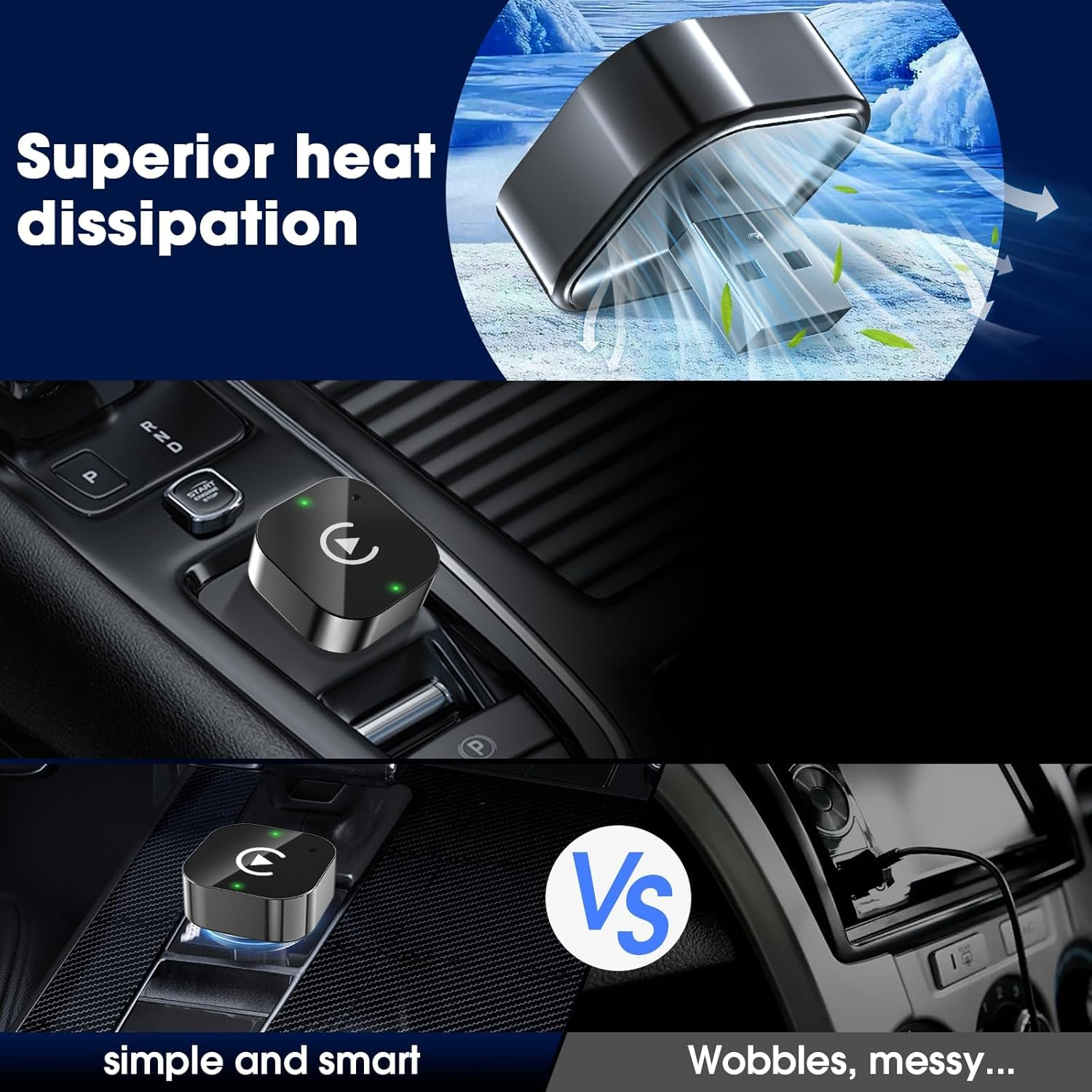 Wireless Carplay Adapter & Android Auto,2025 Upgrade Wired Carplay to Wireless,2-In-1 Mini USB Design with Fast Stable Connection Car Play for Apple Ios 10+, Android 11+ Version image number 4