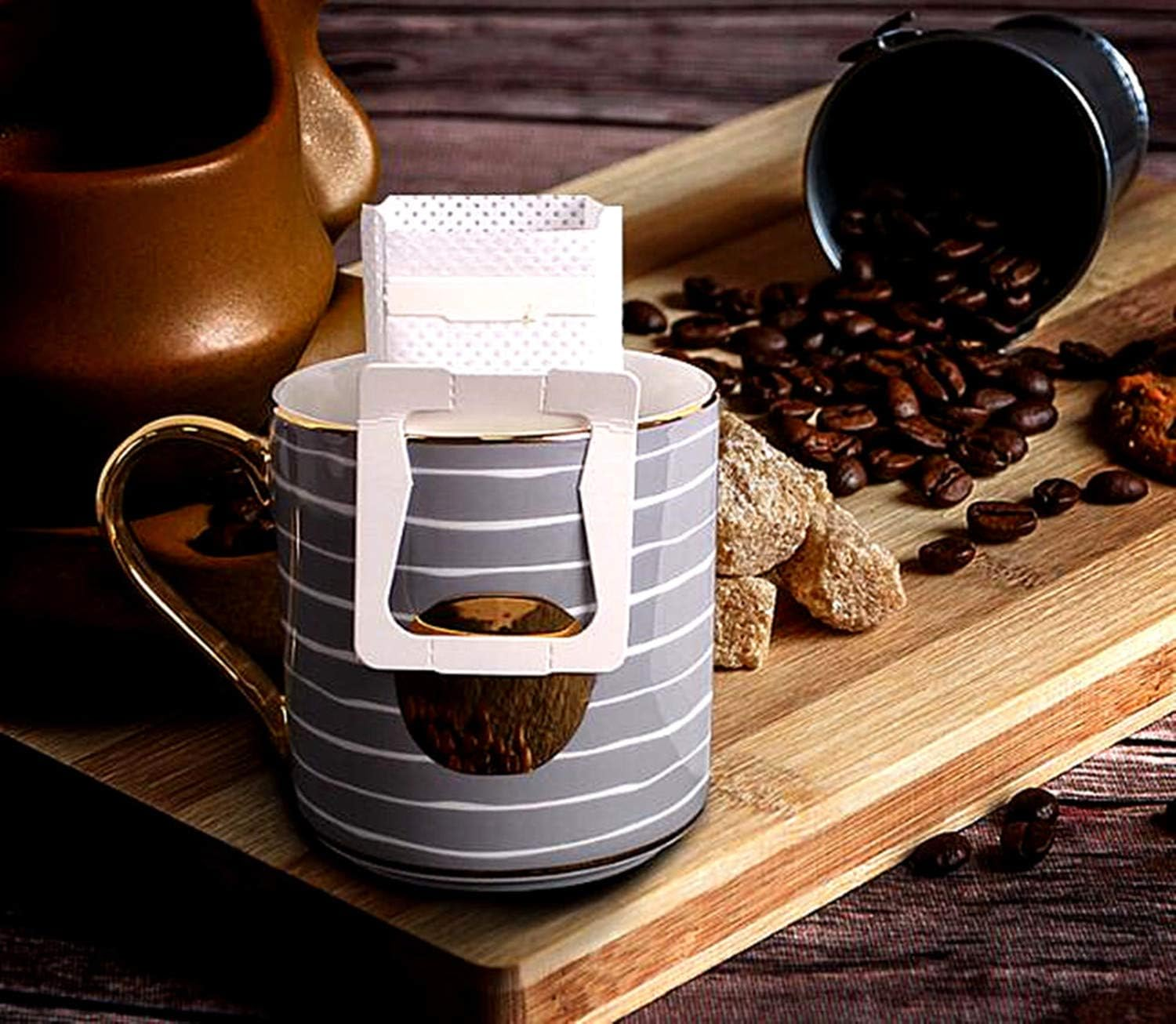 Coffee Filter Paper Bag 100 Pieces, Hanging Ear Drip Coffee Bag Single Serve Disposable Drip Coffee Filter Bag Perfect for House, Travel, Office Daily image number 2