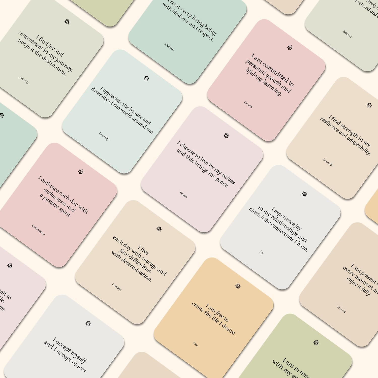 BIROYAL Affirmation Cards for Women, 55 Daily Positive Inspirational Motivational Cards with Display Stand & Metal Box, Mindfulness & Self Care, Spiritual Gifts for Women (3.5&rsquo;&rsquo; X 2.8&rsquo;&rsquo;) image number 4