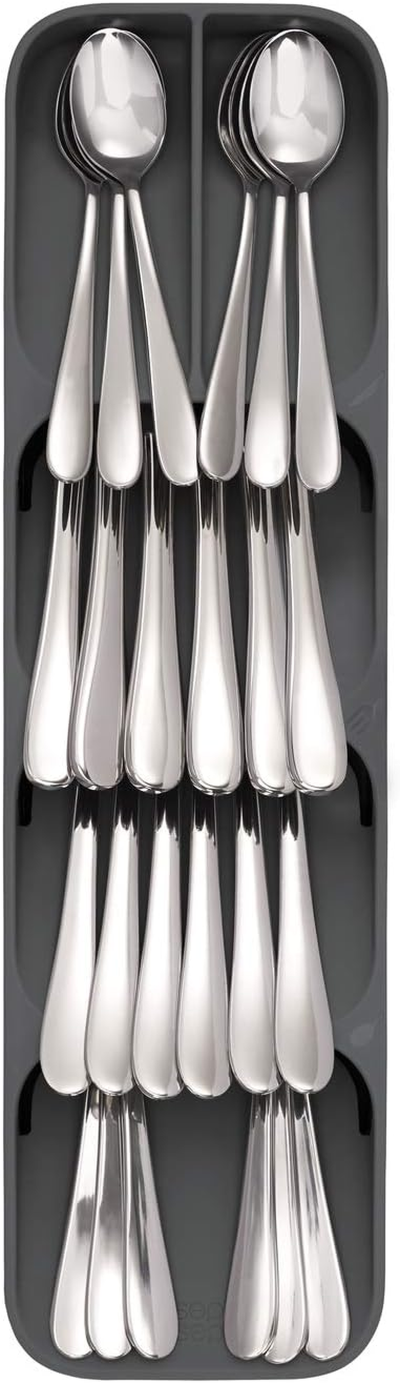 Joseph Joseph Duo Compact Cutlery Organiser, Grey image number 6