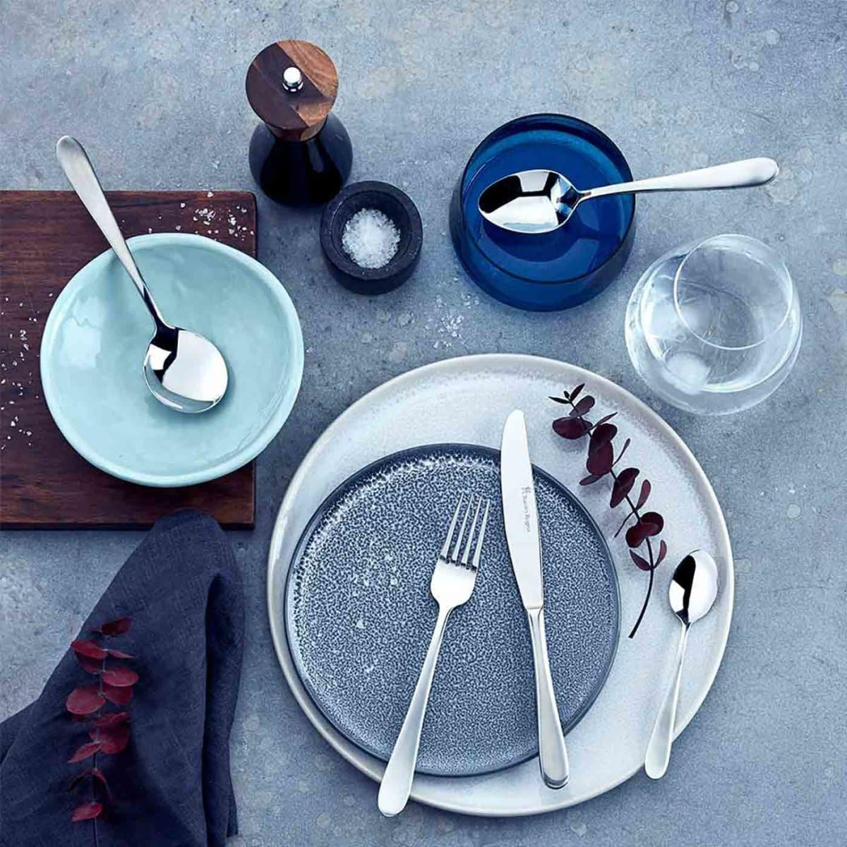 Stanley Rogers Hampton 70 Piece Cutlery Set Stainless Steel Satin Finish Formal Place Setting for Ten with Gift Box image number 1