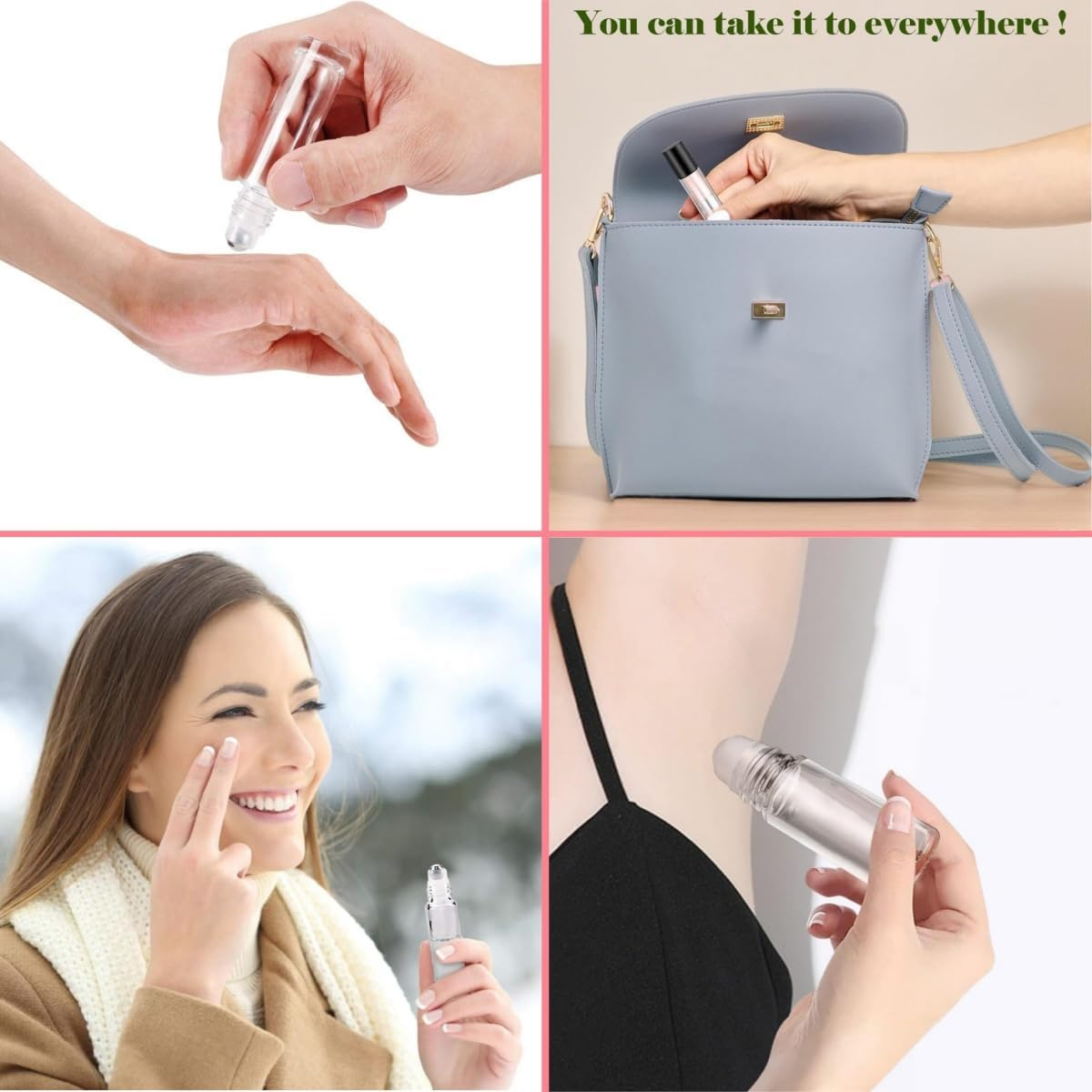 20PCS Essential Oil Glass Roller Bottles,Ywbfove 10 Ml Leak-Proof Roller Bottle with Balls and Lids, Leak Proof Roll Bottles for Aromatherapy Facial Body Care, Travel Perfume Essential Oil image number 1