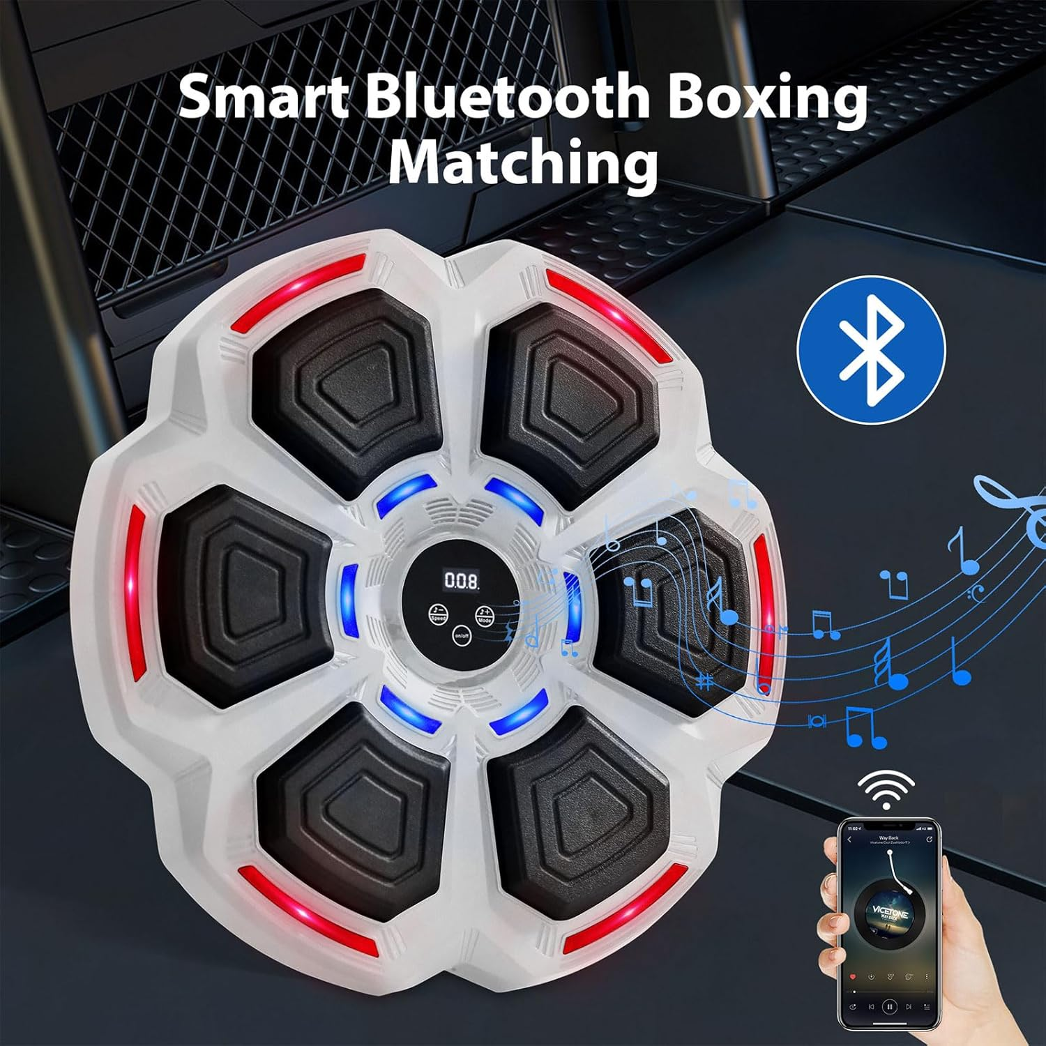 Centra Boxing Machine Music,Smart Punching Box Wall Mounted Electronic Boxing Target,Home Smart Boxing with Bluetooth,Boxing Music Machine Equipment for Kids and Adults image number 1