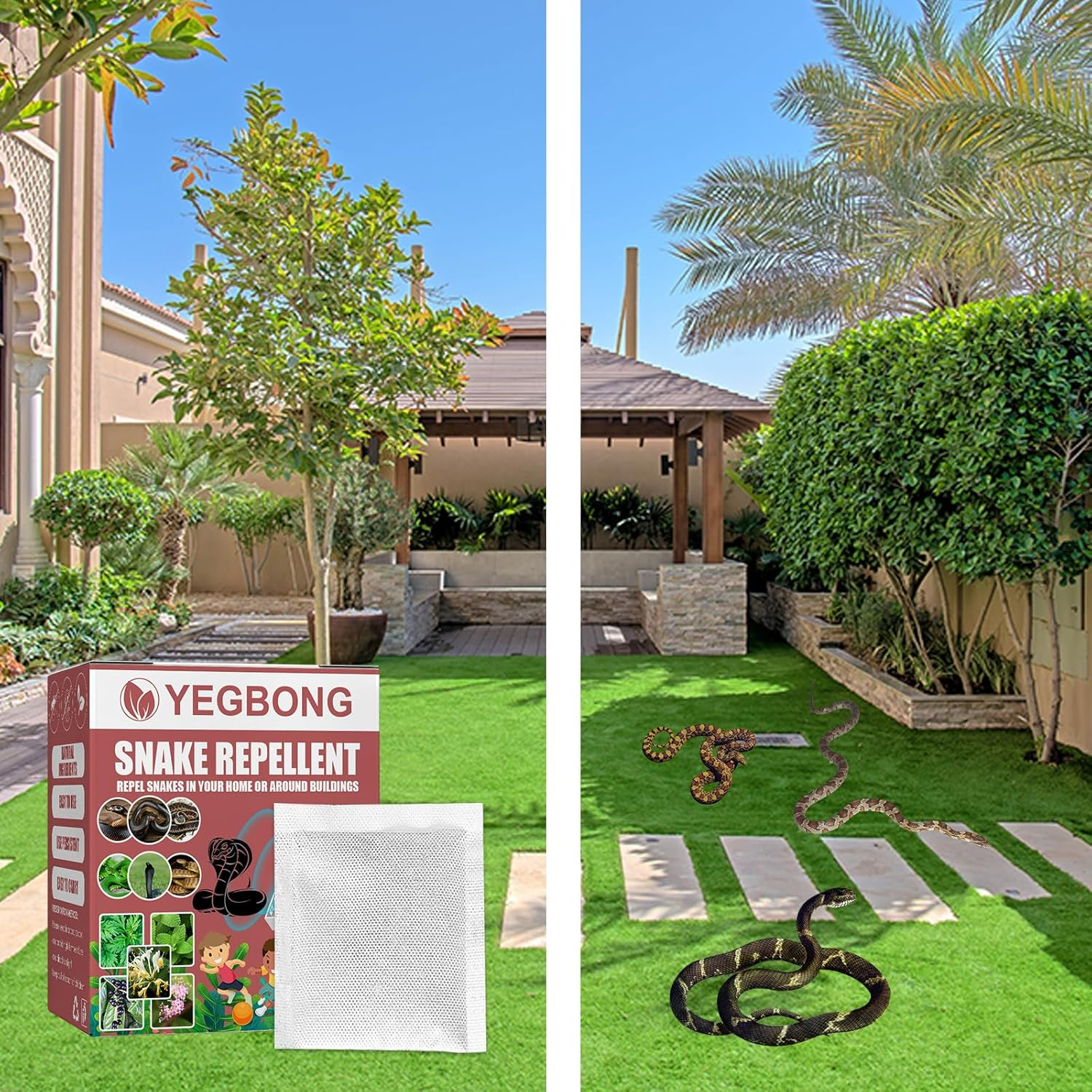 Snake Repellent,Insect Killer Outdoor Snake Repellent Repels Yard Snakes Pet Safe for Lawns, Gardens, Camping and Fishing Repels Snakes and Other Pests（10Pack） image number 4