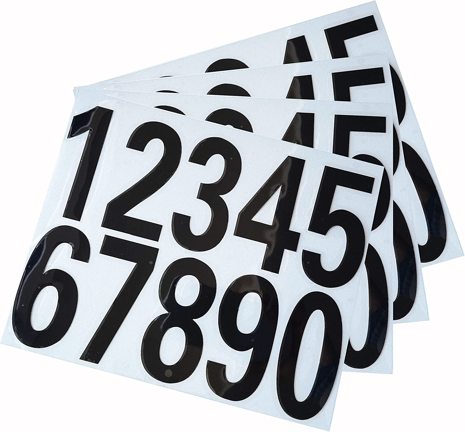 Mailbox Numbers Reflective Stickers for Outside,4 Sets(0-9) Vinyl Numbers Decals for Letterbox Signs Windows House Door Racing Cars Trucks Home Business Address Numbers (1.38"X2.87", Yellow)