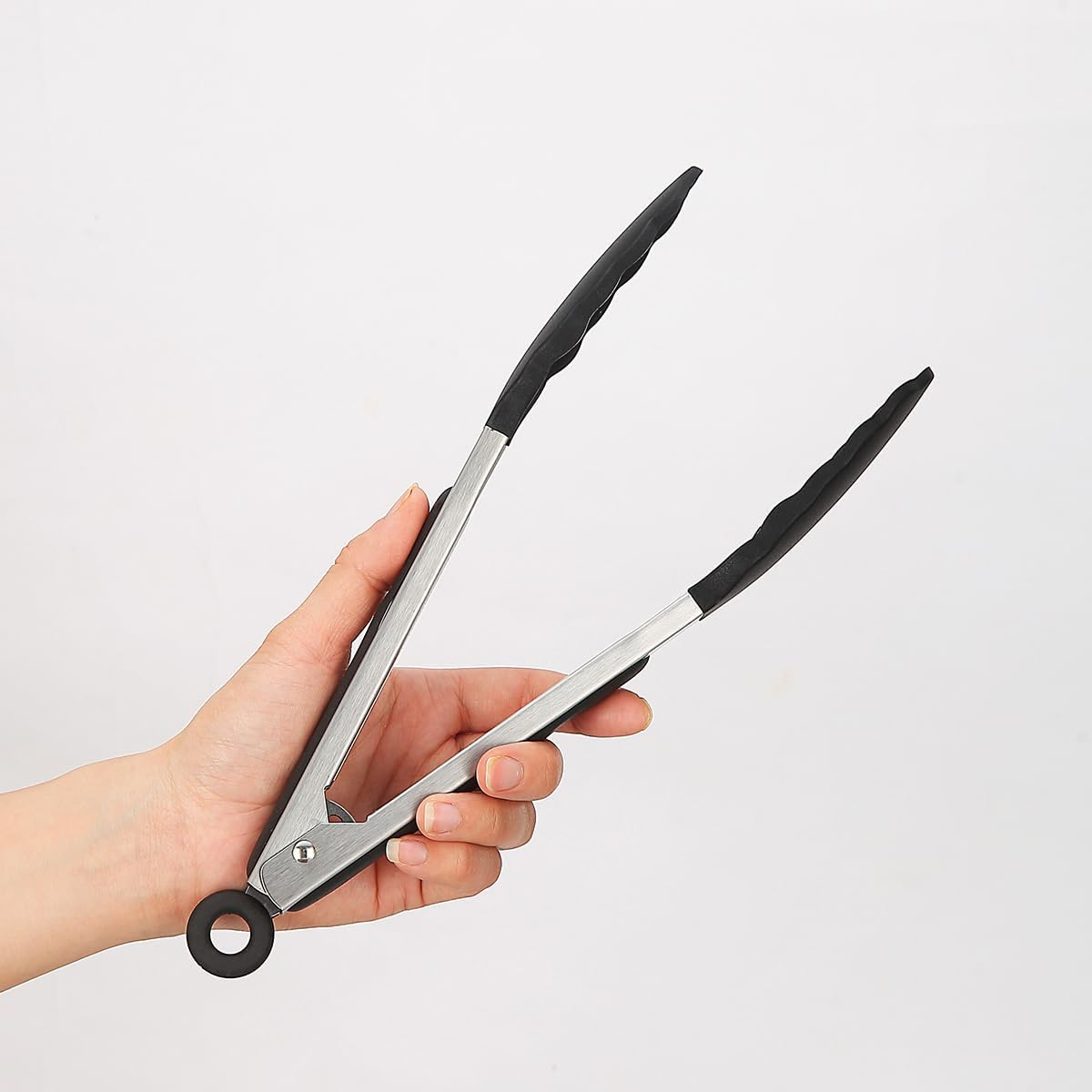 Premium Stainless Steel Locking Kitchen Tongs with Silicon Tips 23Cm/9", Berglander Heavy Duty Good Locking Food Tongs Non-Slip Grip Cooking Tong image number 5