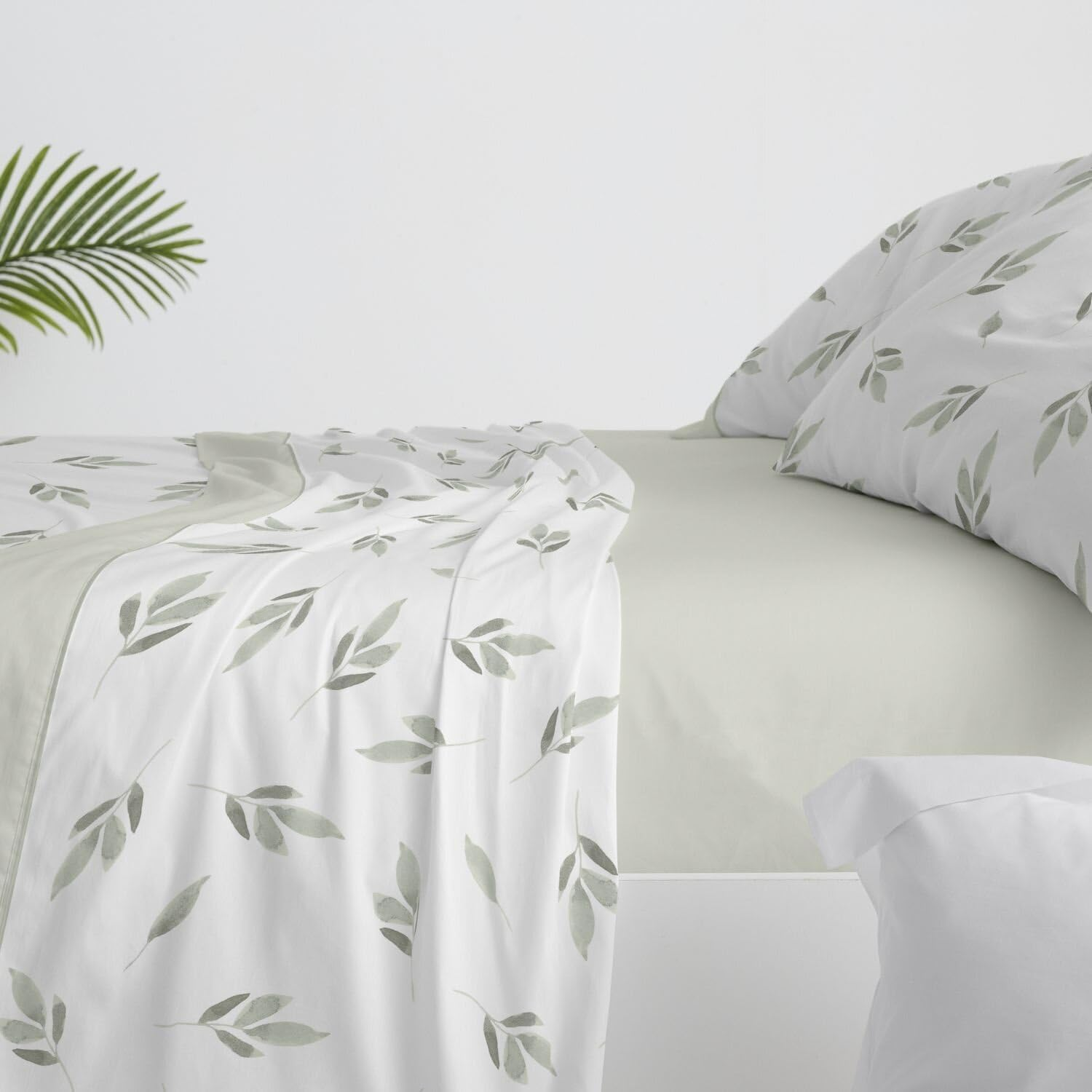 Burrito Blanco Cotton Bed Linen | Bed 135 Cm (+ Available Sizes) | Design 632 | Green (135 X 190/200 Cm) image number 5