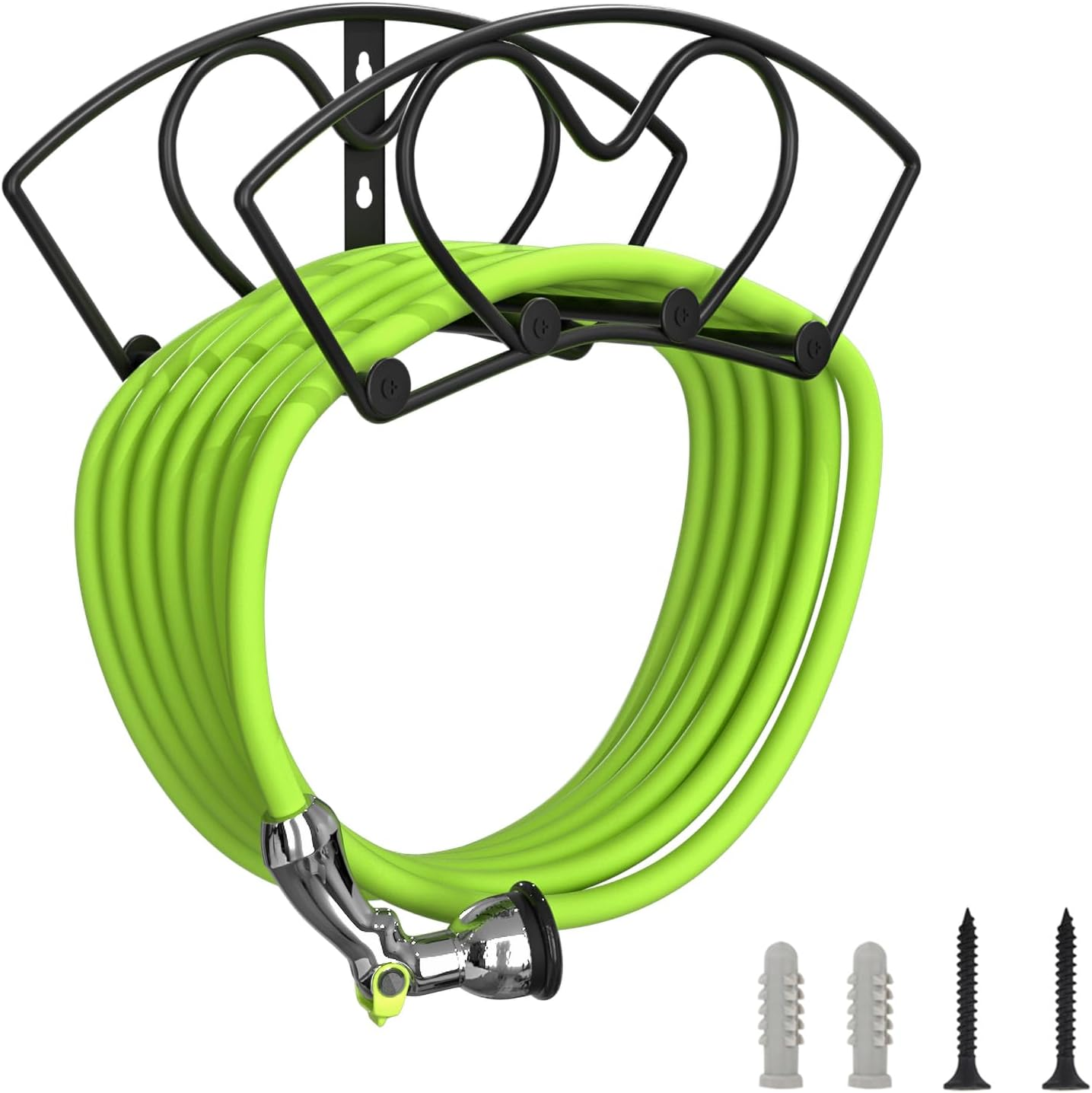 Hose Holder Wall Mount, Heavy Duty Garden Hose Reel Holder, Solid Metal Hose Hanger Holds up to 150Ft, Garden Hose Storage Hose Reel for Outside, Black image number 5