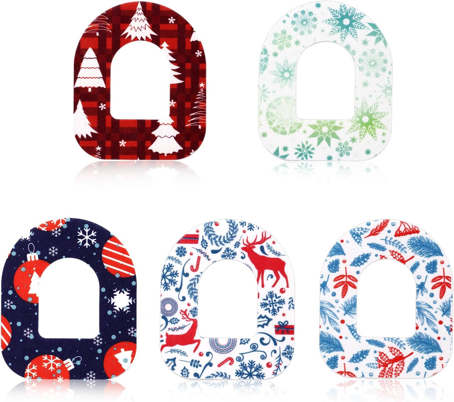 25Pcs Sensor Patches for Omnipod 5, Christmas Adhesive Patches CGM Overpatches Sensor Covers for Omnipod 5 (5 Styles)