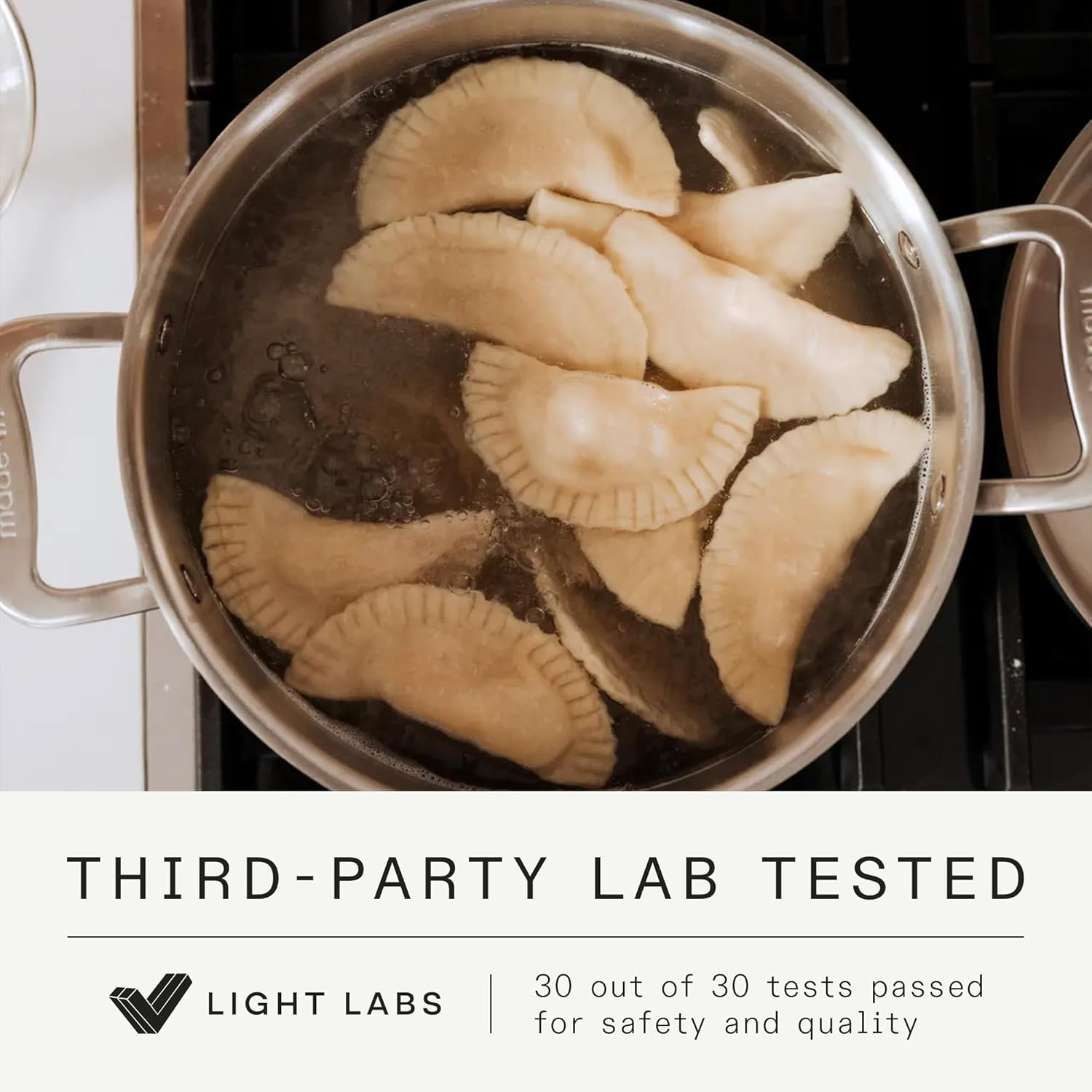 Made in Cookware - 6 Quart Stainless Steel Stock Pot with Lid - 5 Ply Stainless Clad - Professional Cookware - Made in Italy - Induction Compatible image number 3